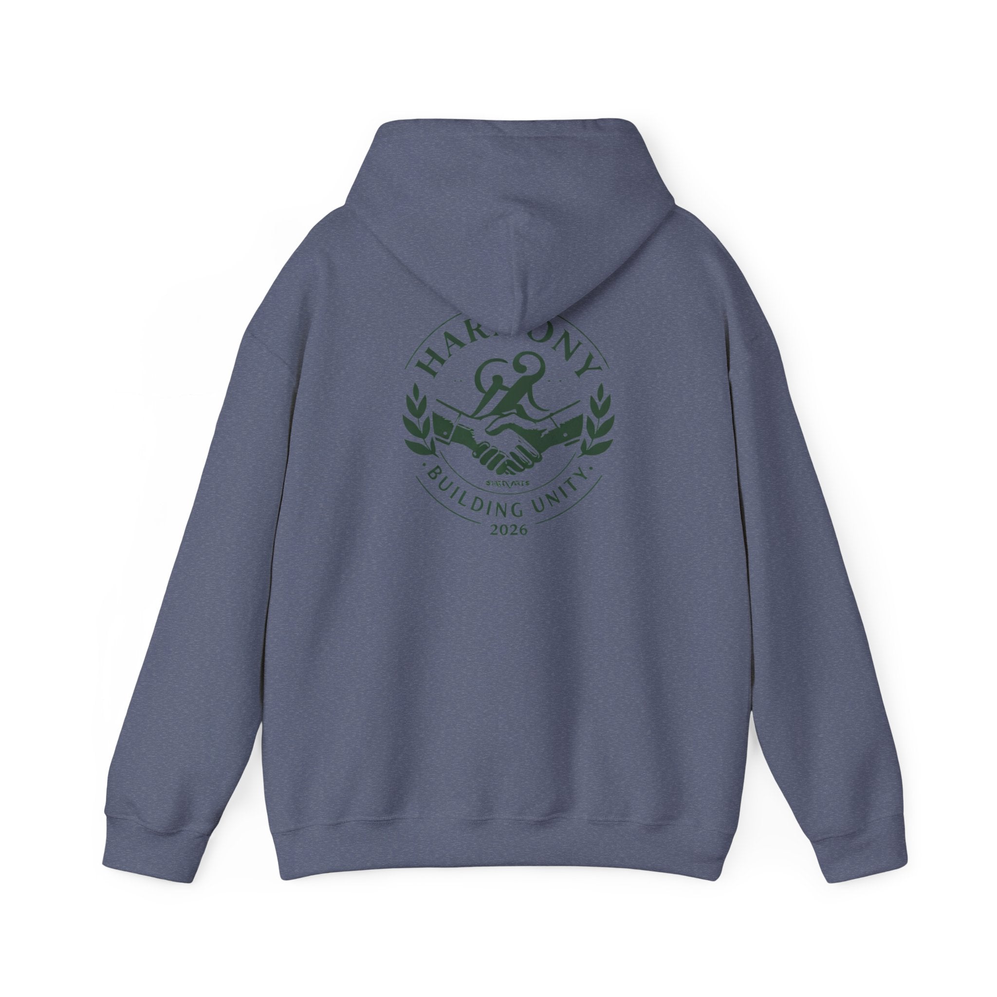 Copy of Harmony Script Hoodie — Minimalist White Pullover with Green 'Harmony' Script