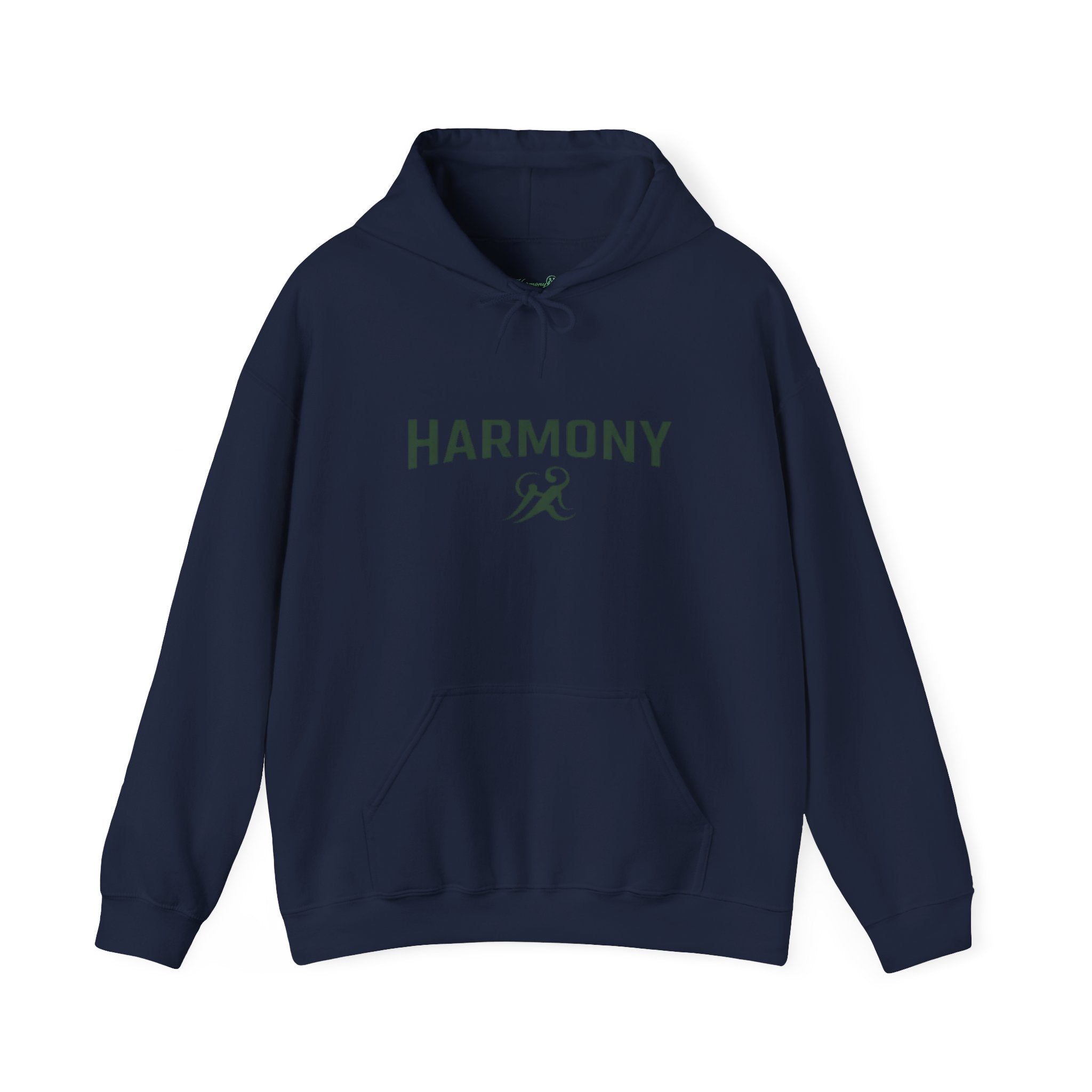 Copy of Harmony Script Hoodie — Minimalist White Pullover with Green 'Harmony' Script