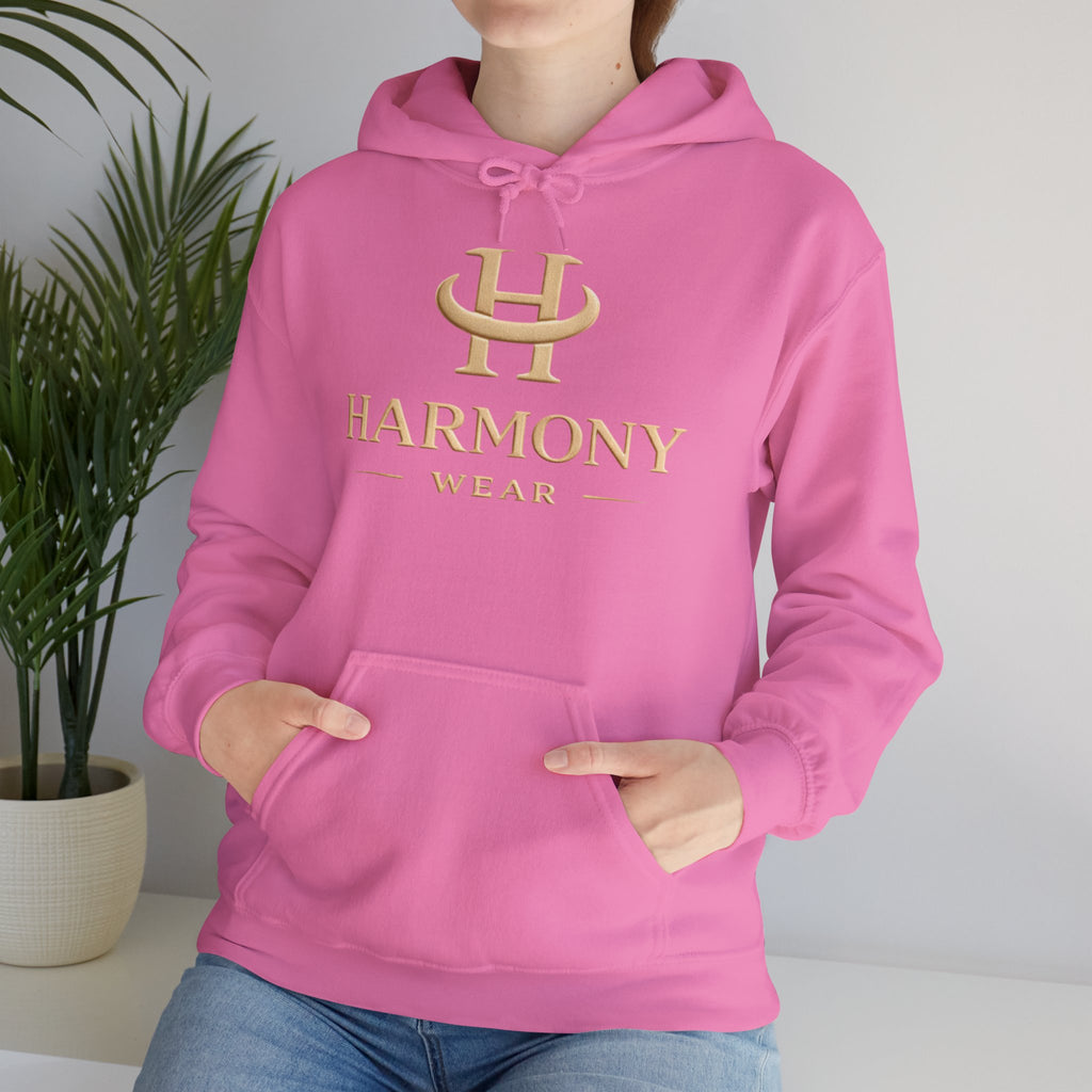 Copy of Harmony Script Hoodie — Minimalist White Pullover with Green 'Harmony' Script