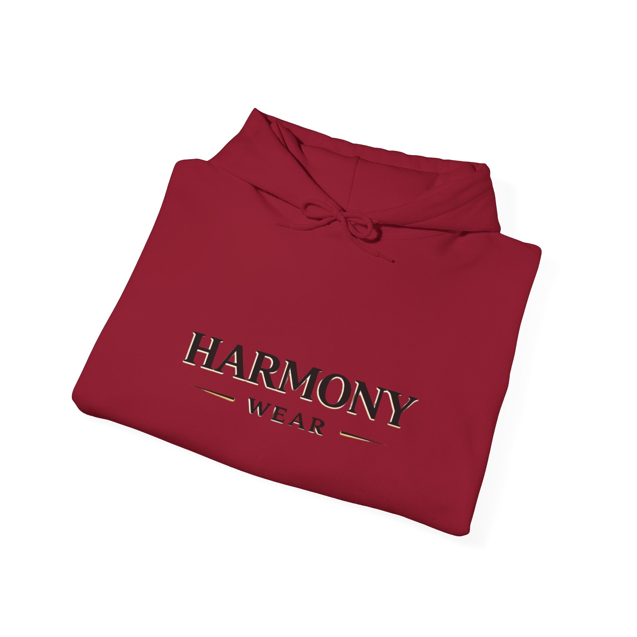 Harmony Script Hoodie — Minimalist White Pullover with Green 'Harmony' Script