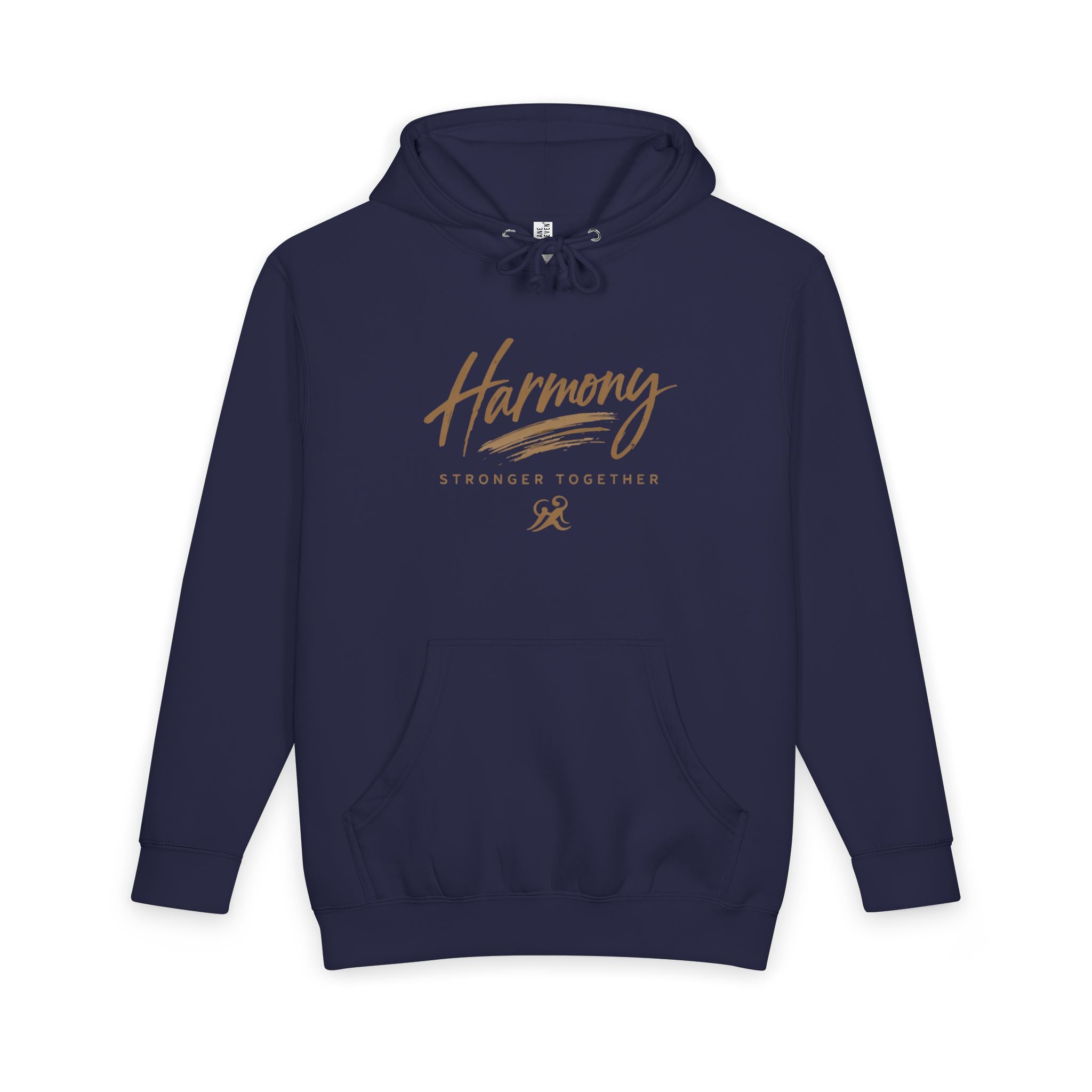 Harmony Pullover Hoodie — "Harmony: Stronger Together" Script Graphic