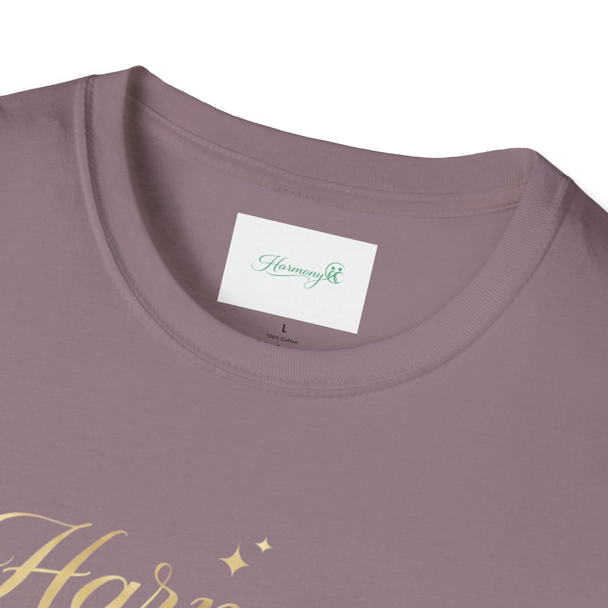Harmony Script T-Shirt — Minimal Botanical Logo Tee