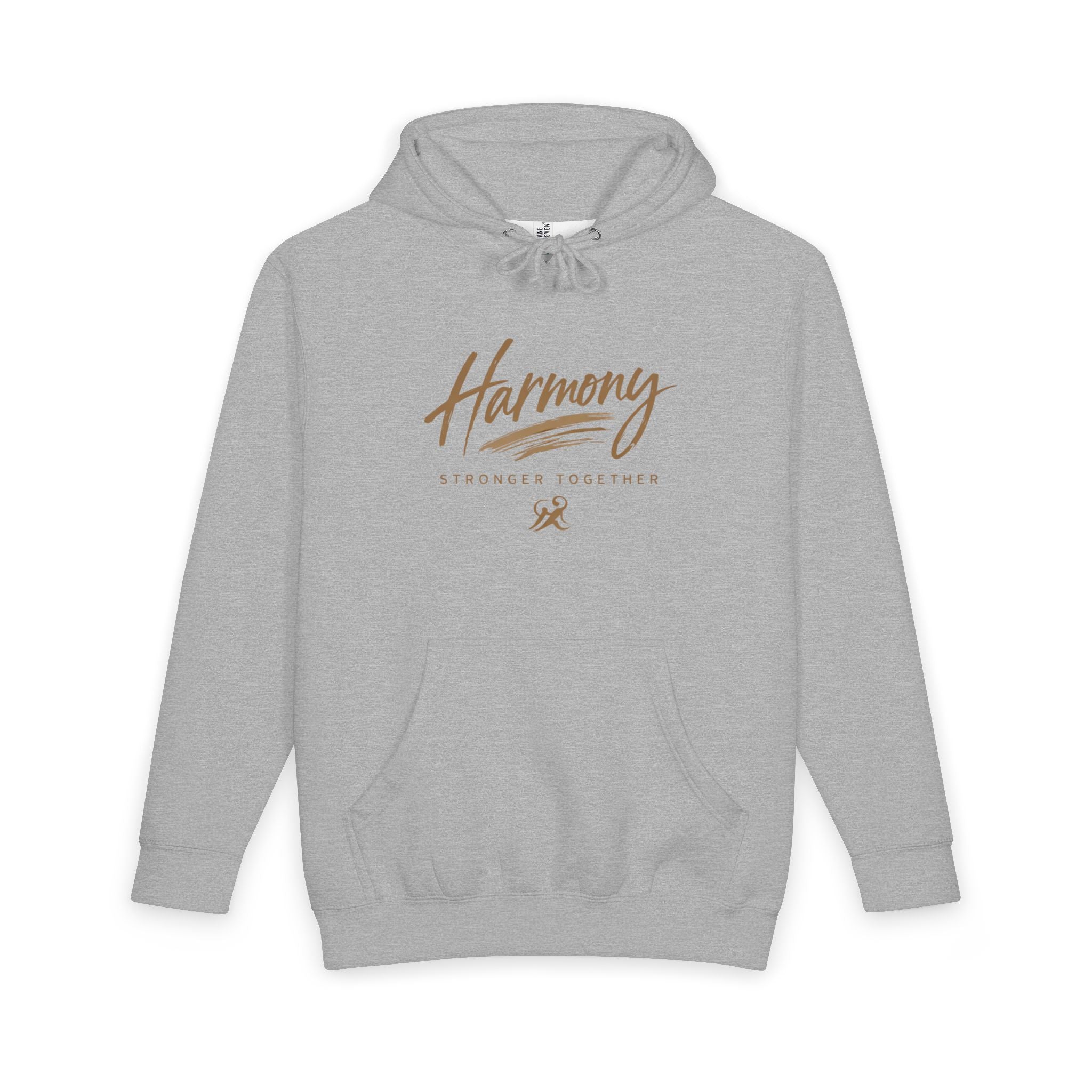 Harmony Pullover Hoodie — "Harmony: Stronger Together" Script Graphic