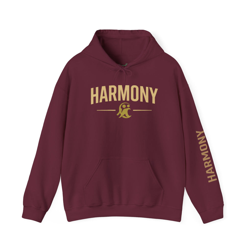 Copy of Harmony Script Hoodie — Minimalist White Pullover with Green 'Harmony' Script