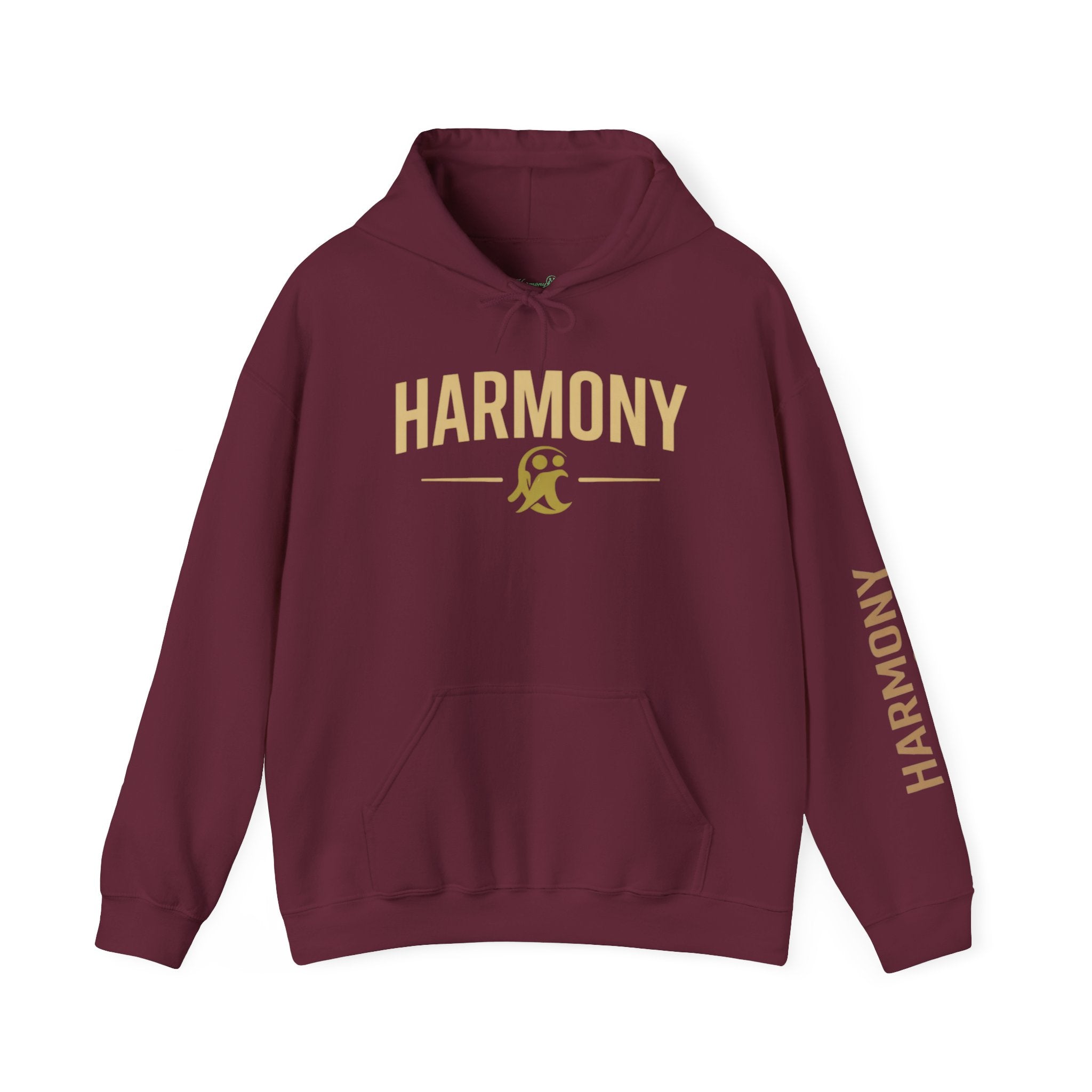 Copy of Harmony Script Hoodie — Minimalist White Pullover with Green 'Harmony' Script