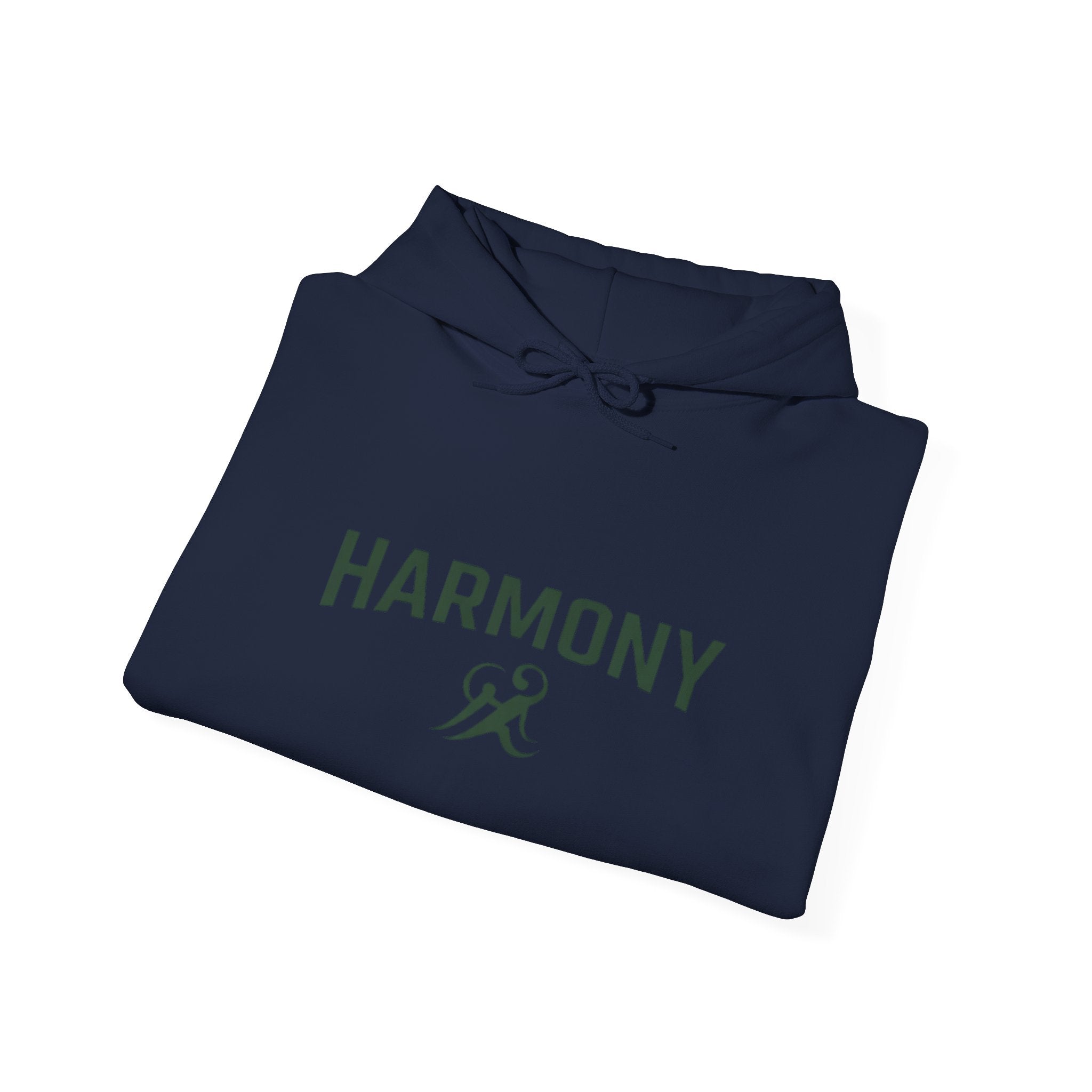 Copy of Harmony Script Hoodie — Minimalist White Pullover with Green 'Harmony' Script