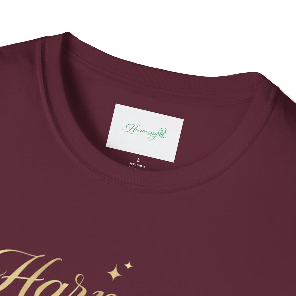 Harmony Script T-Shirt — Minimal Botanical Logo Tee