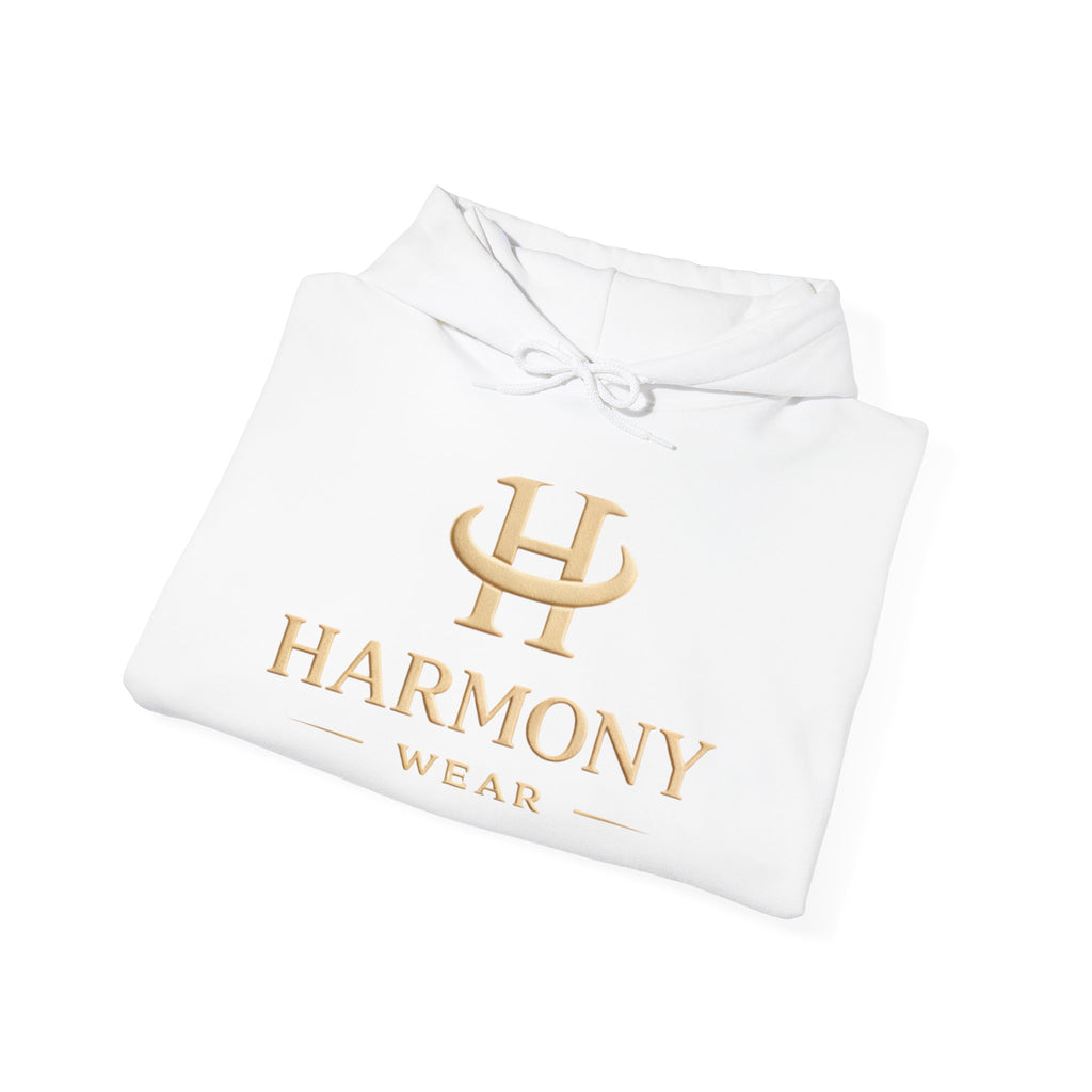 Copy of Harmony Script Hoodie — Minimalist White Pullover with Green 'Harmony' Script