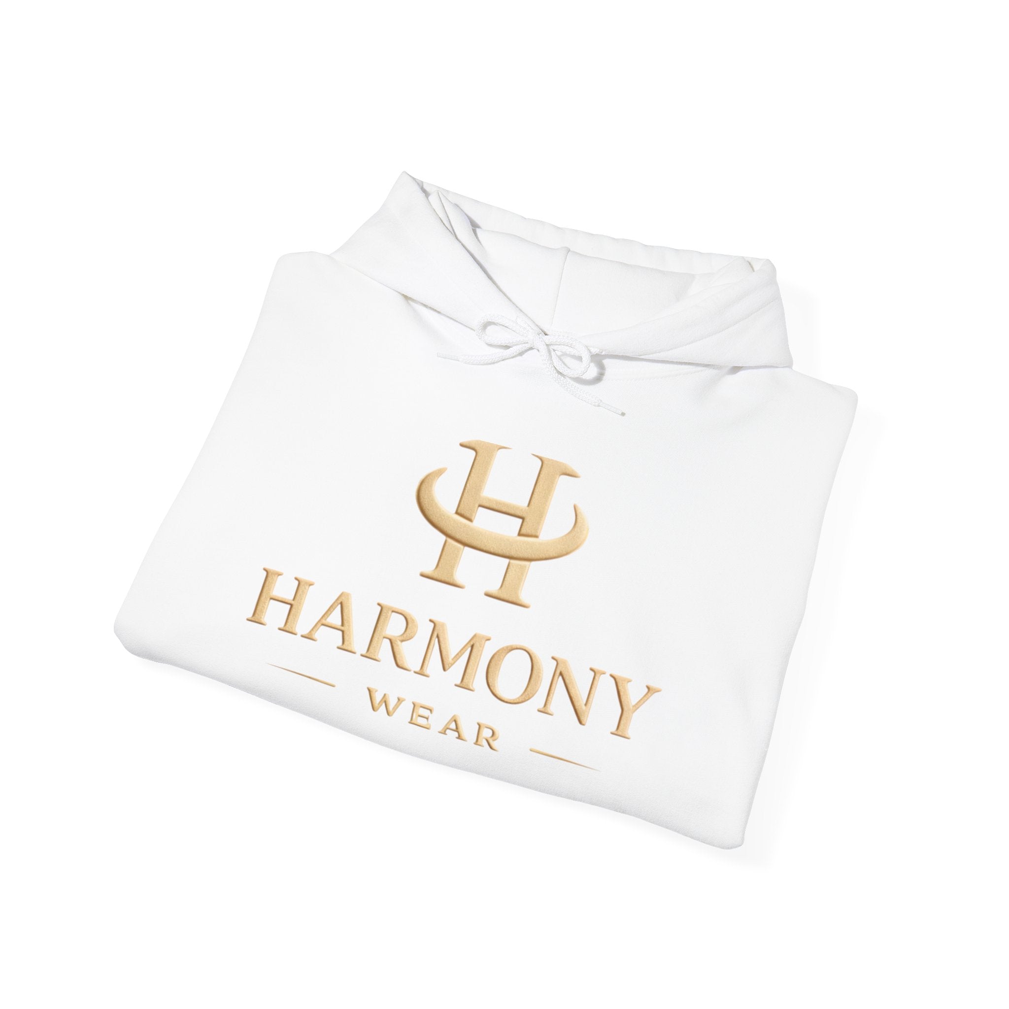 Copy of Harmony Script Hoodie — Minimalist White Pullover with Green 'Harmony' Script