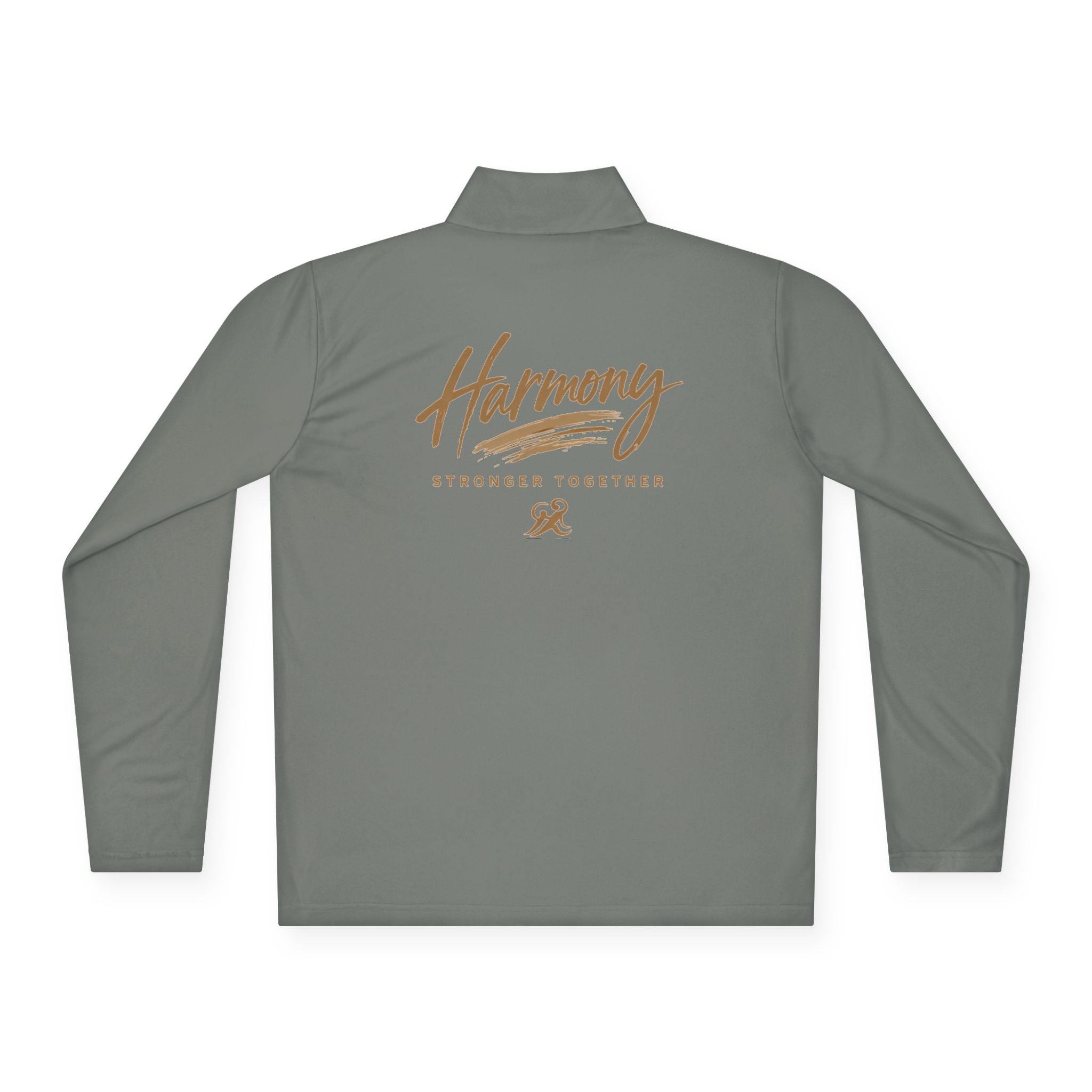 Harmony Quarter-Zip Pullover — "Harmony" Script Pullover with "Stronger Together" Back