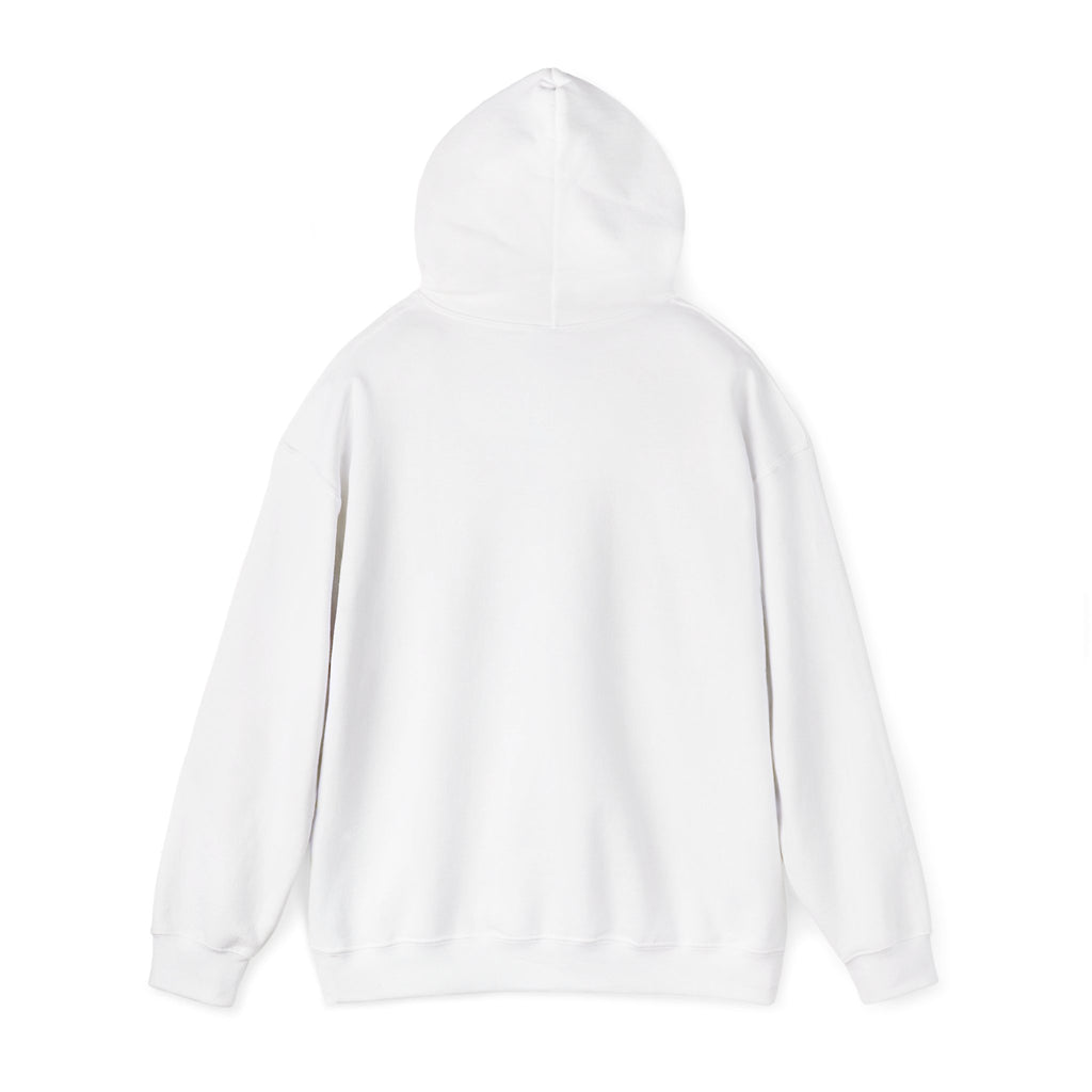 Harmony Script Hoodie — Minimalist White Pullover with Green 'Harmony' Script