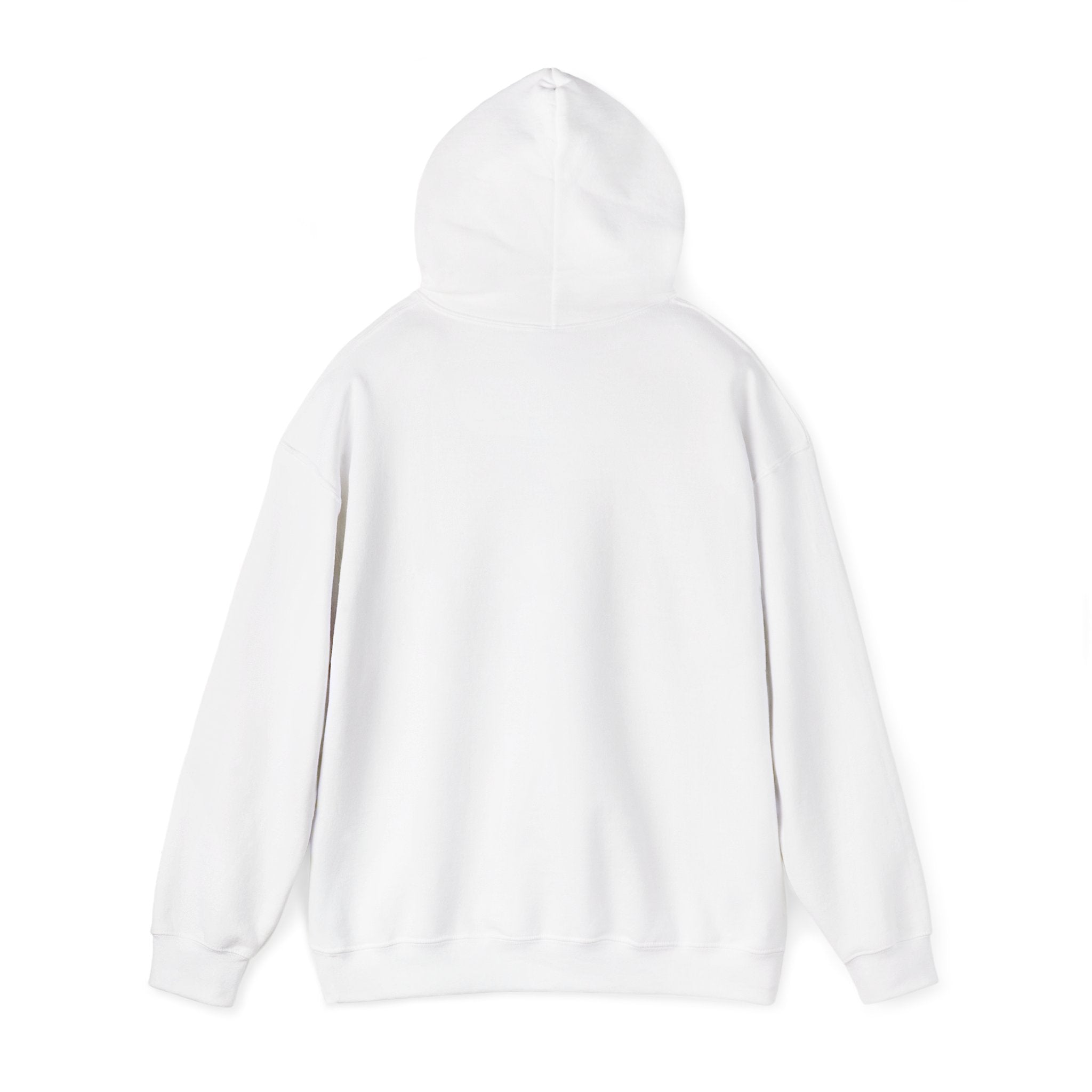Harmony Script Hoodie — Minimalist White Pullover with Green 'Harmony' Script