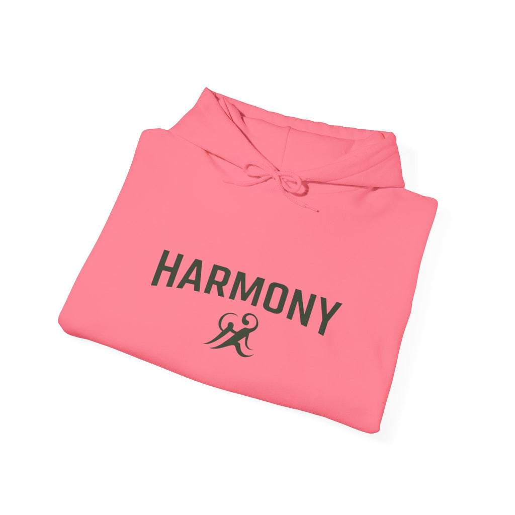 Copy of Harmony Script Hoodie — Minimalist White Pullover with Green 'Harmony' Script