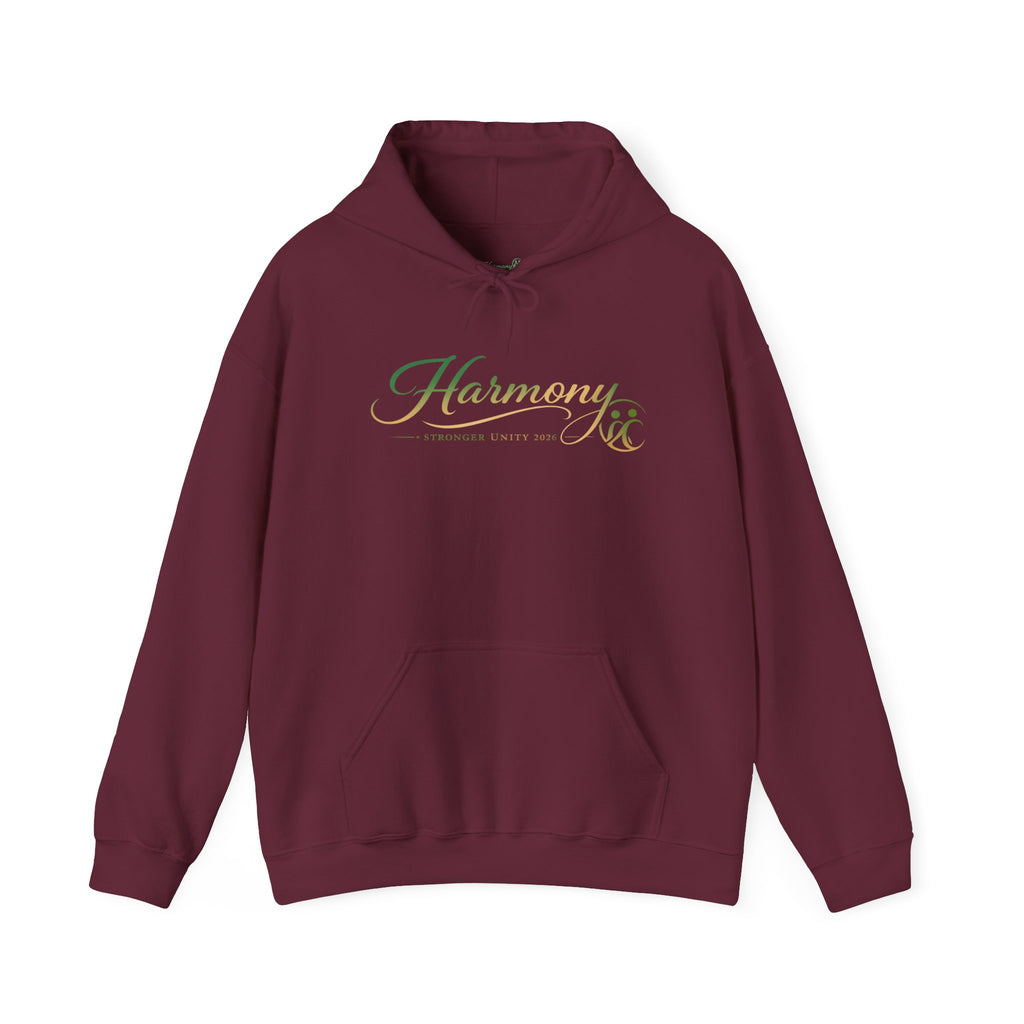 Copy of Harmony Script Hoodie — Minimalist White Pullover with Green 'Harmony' Script