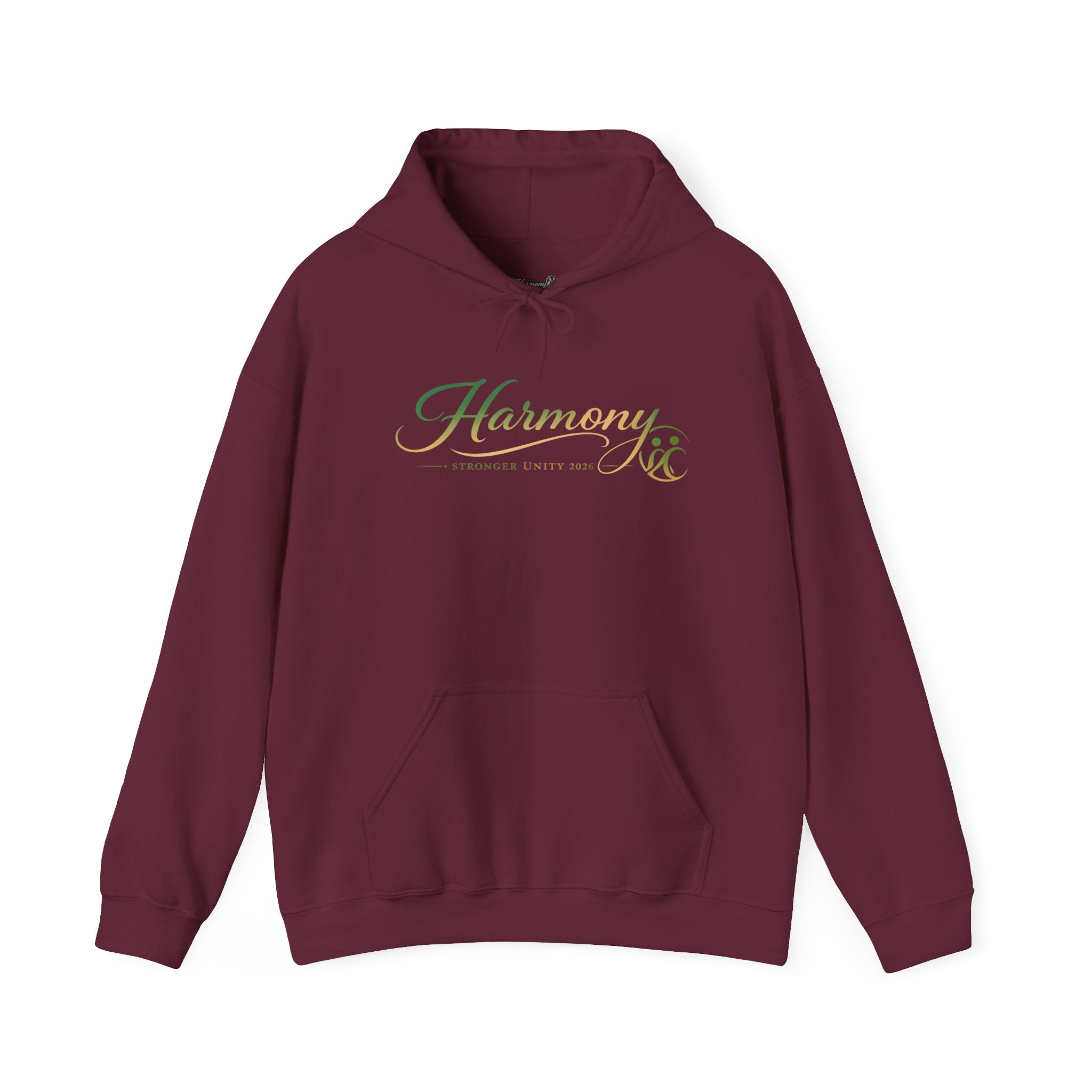 Copy of Harmony Script Hoodie — Minimalist White Pullover with Green 'Harmony' Script