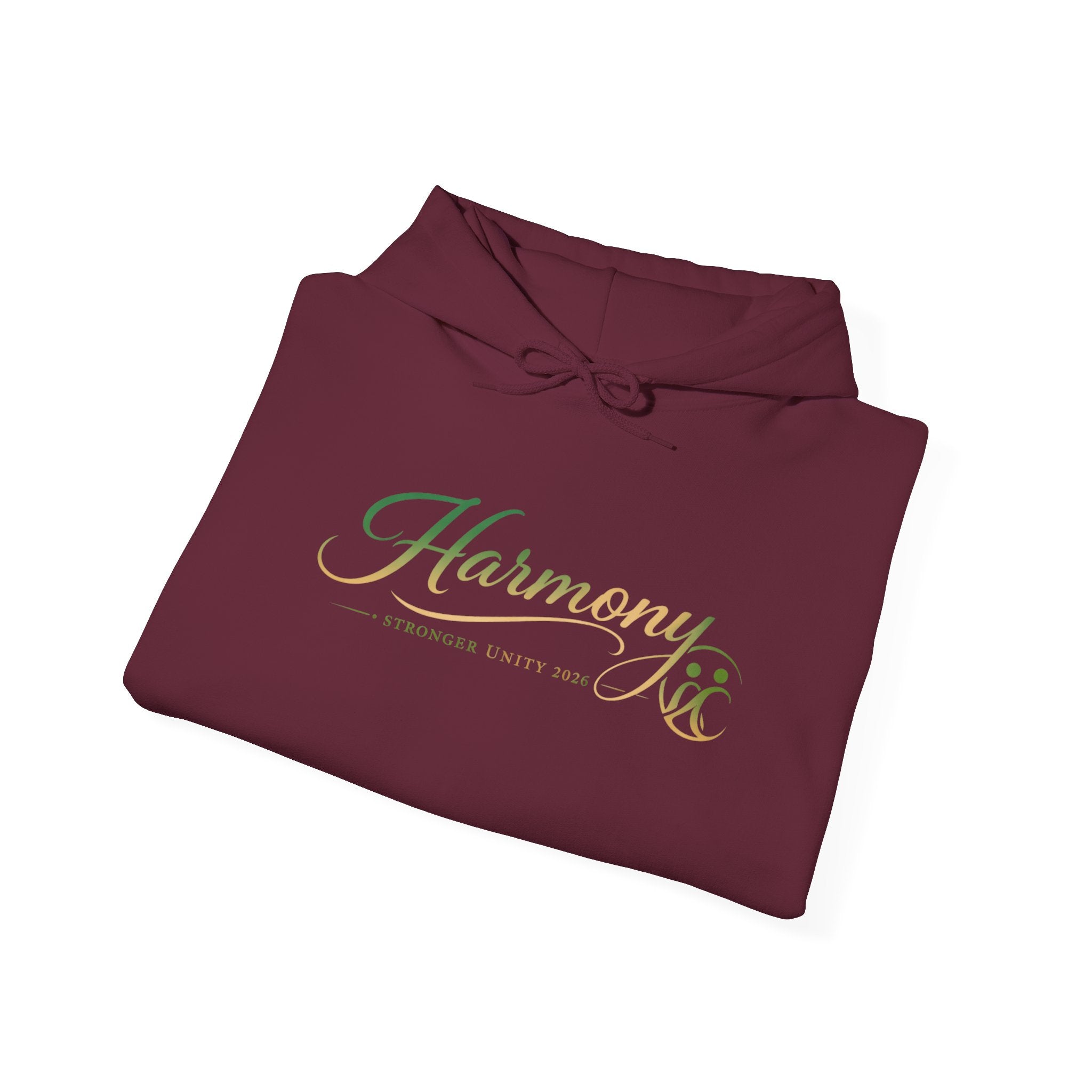 Copy of Harmony Script Hoodie — Minimalist White Pullover with Green 'Harmony' Script