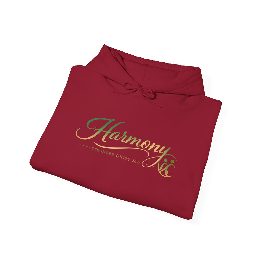 Copy of Harmony Script Hoodie — Minimalist White Pullover with Green 'Harmony' Script