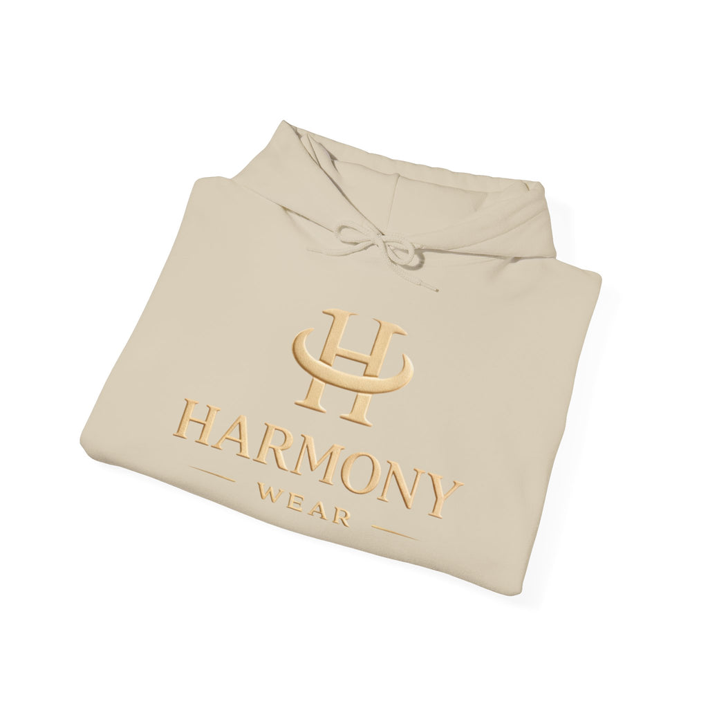 Copy of Harmony Script Hoodie — Minimalist White Pullover with Green 'Harmony' Script