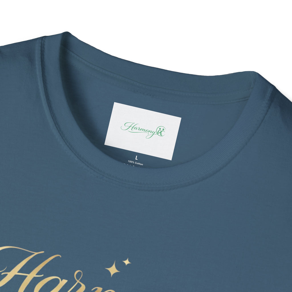 Harmony Script T-Shirt — Minimal Botanical Logo Tee