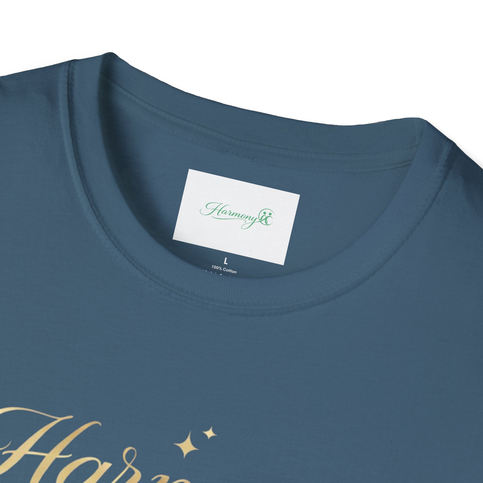 Harmony Script T-Shirt — Minimal Botanical Logo Tee
