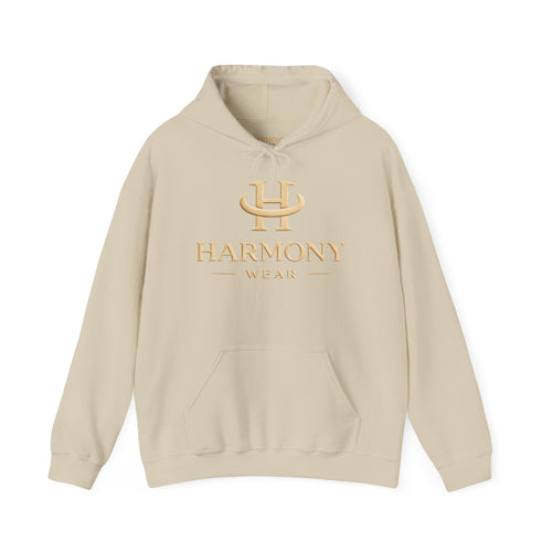 Copy of Harmony Script Hoodie — Minimalist White Pullover with Green 'Harmony' Script