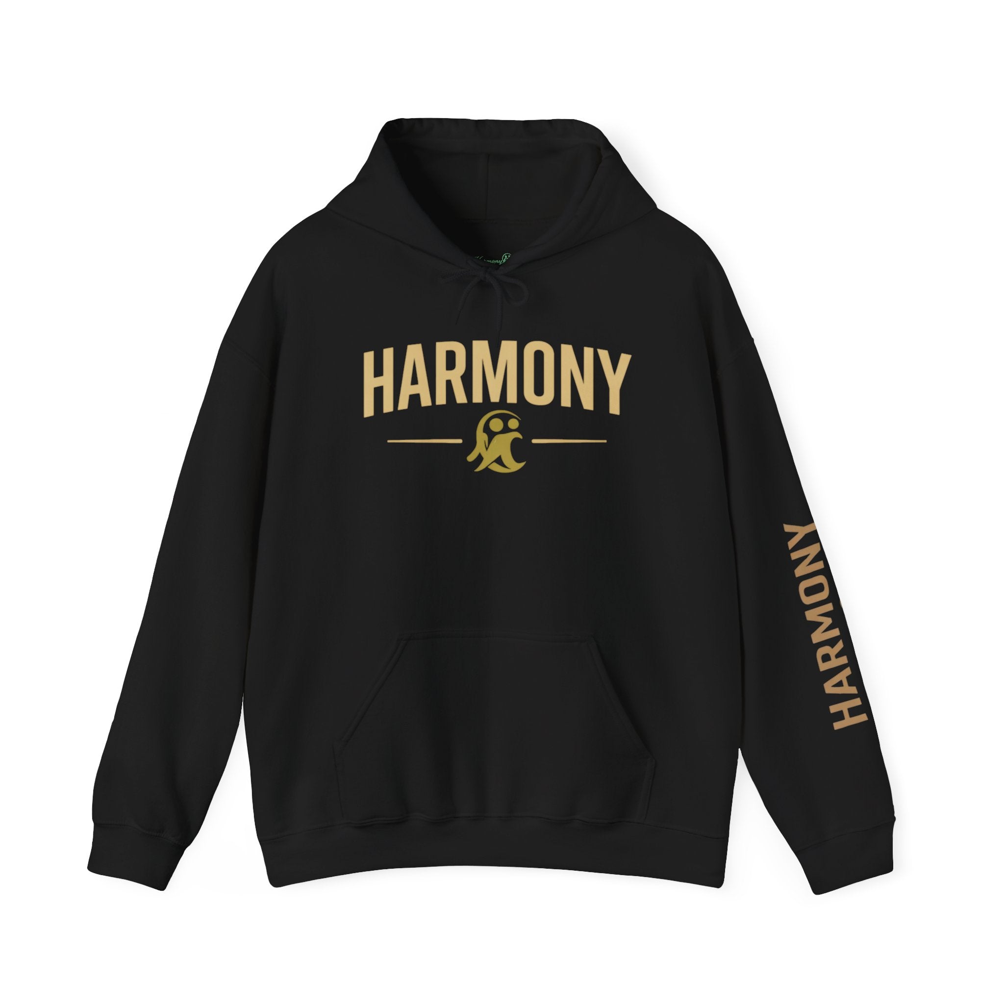 Copy of Harmony Script Hoodie — Minimalist White Pullover with Green 'Harmony' Script