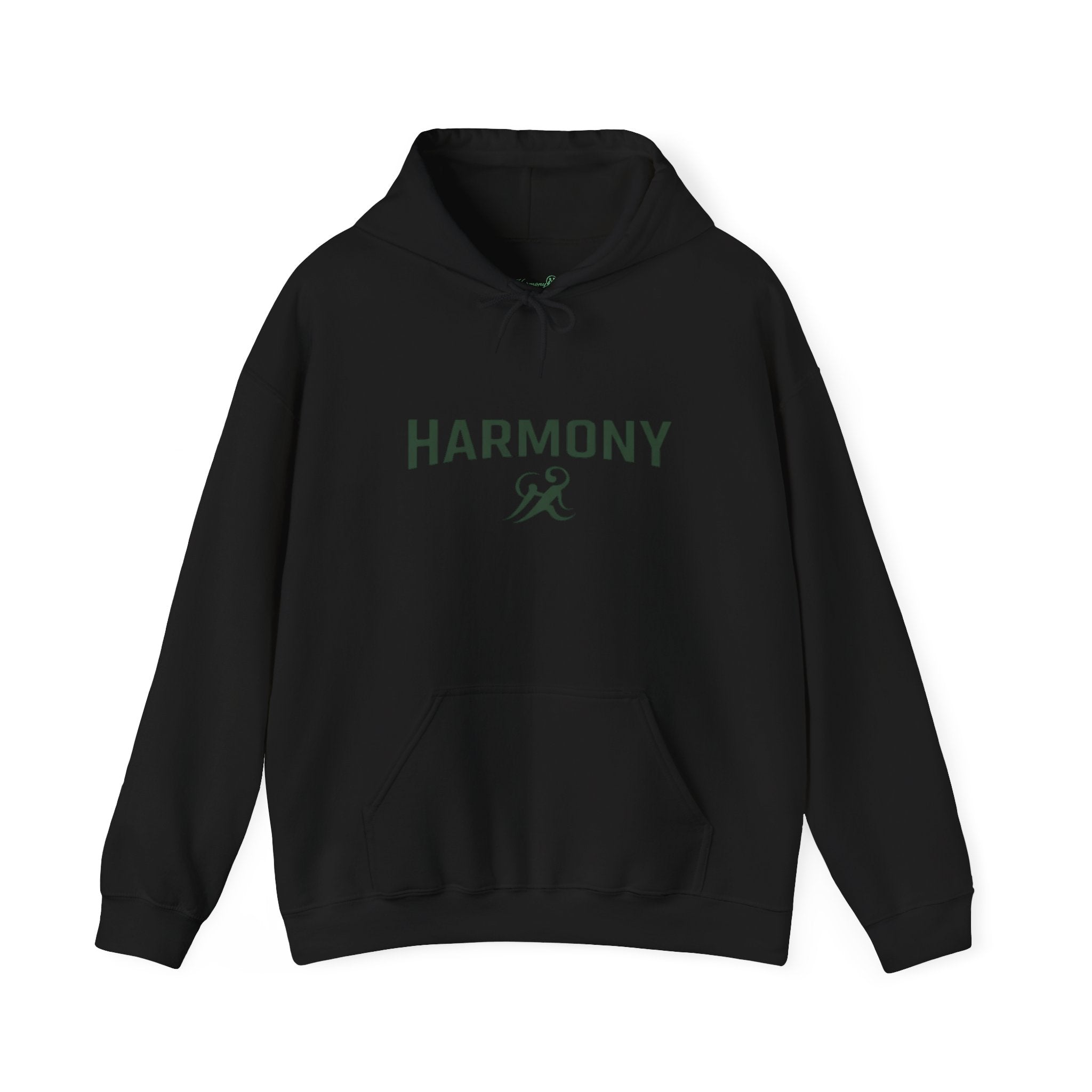 Copy of Harmony Script Hoodie — Minimalist White Pullover with Green 'Harmony' Script
