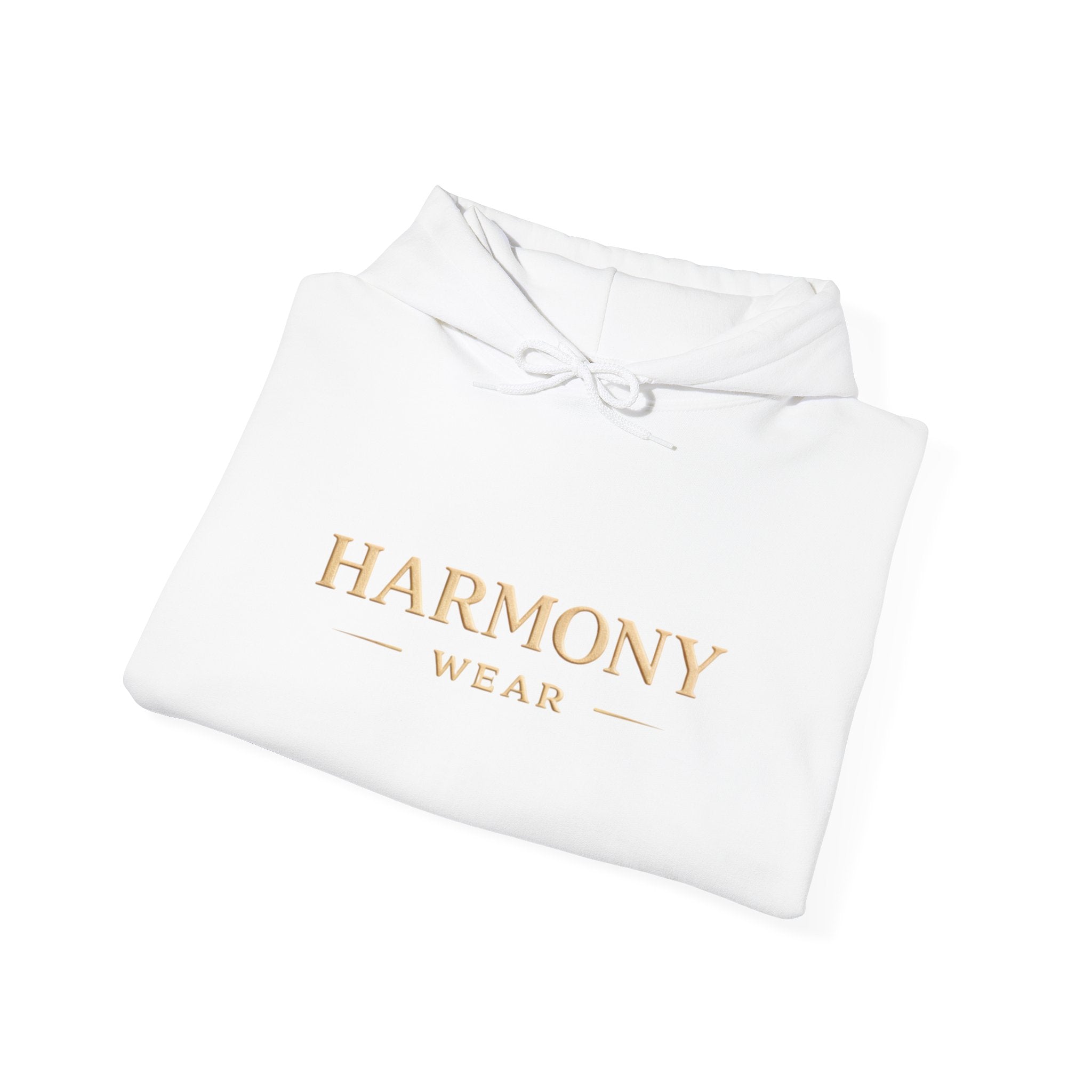 Copy of Harmony Script Hoodie — Minimalist White Pullover with Green 'Harmony' Script