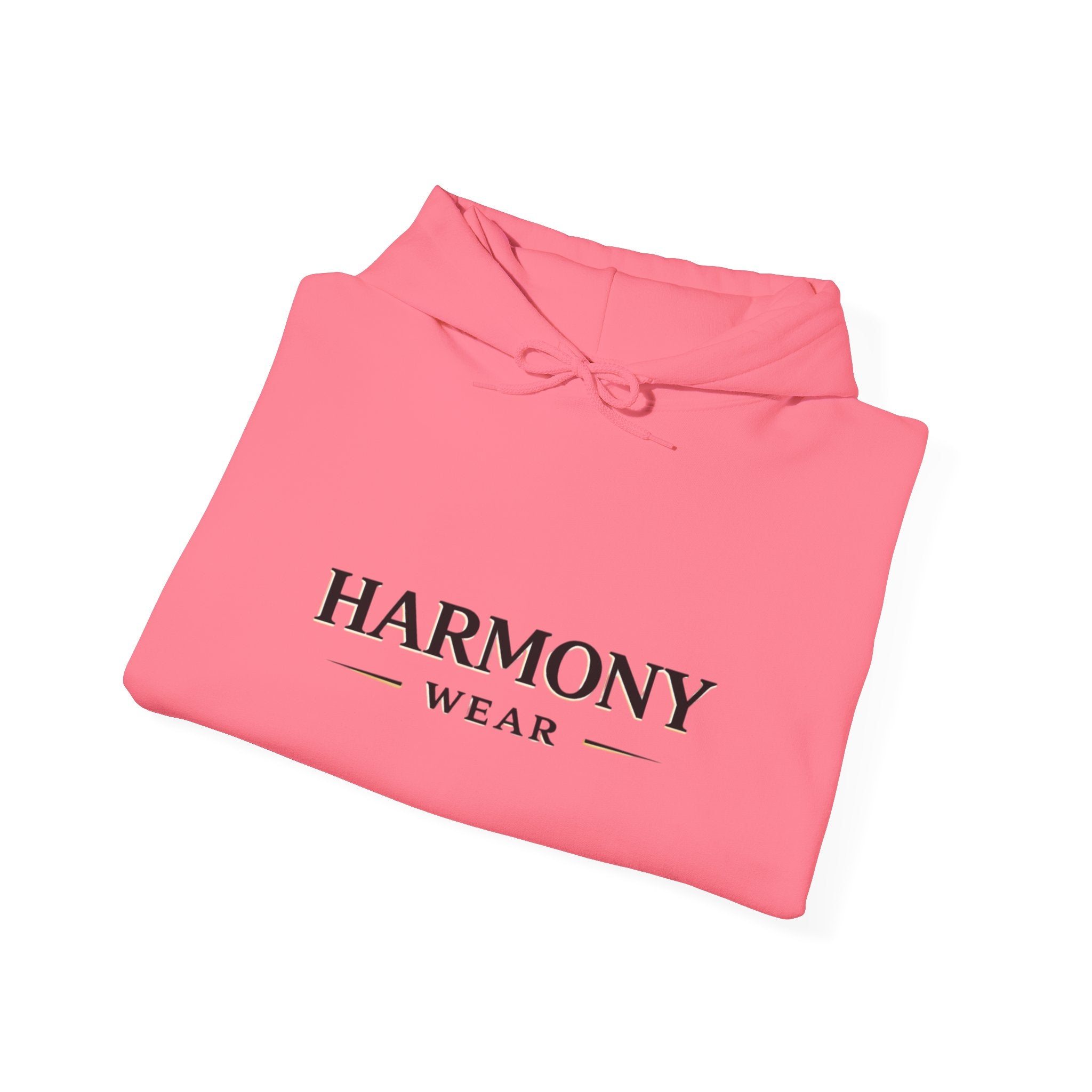 Harmony Script Hoodie — Minimalist White Pullover with Green 'Harmony' Script