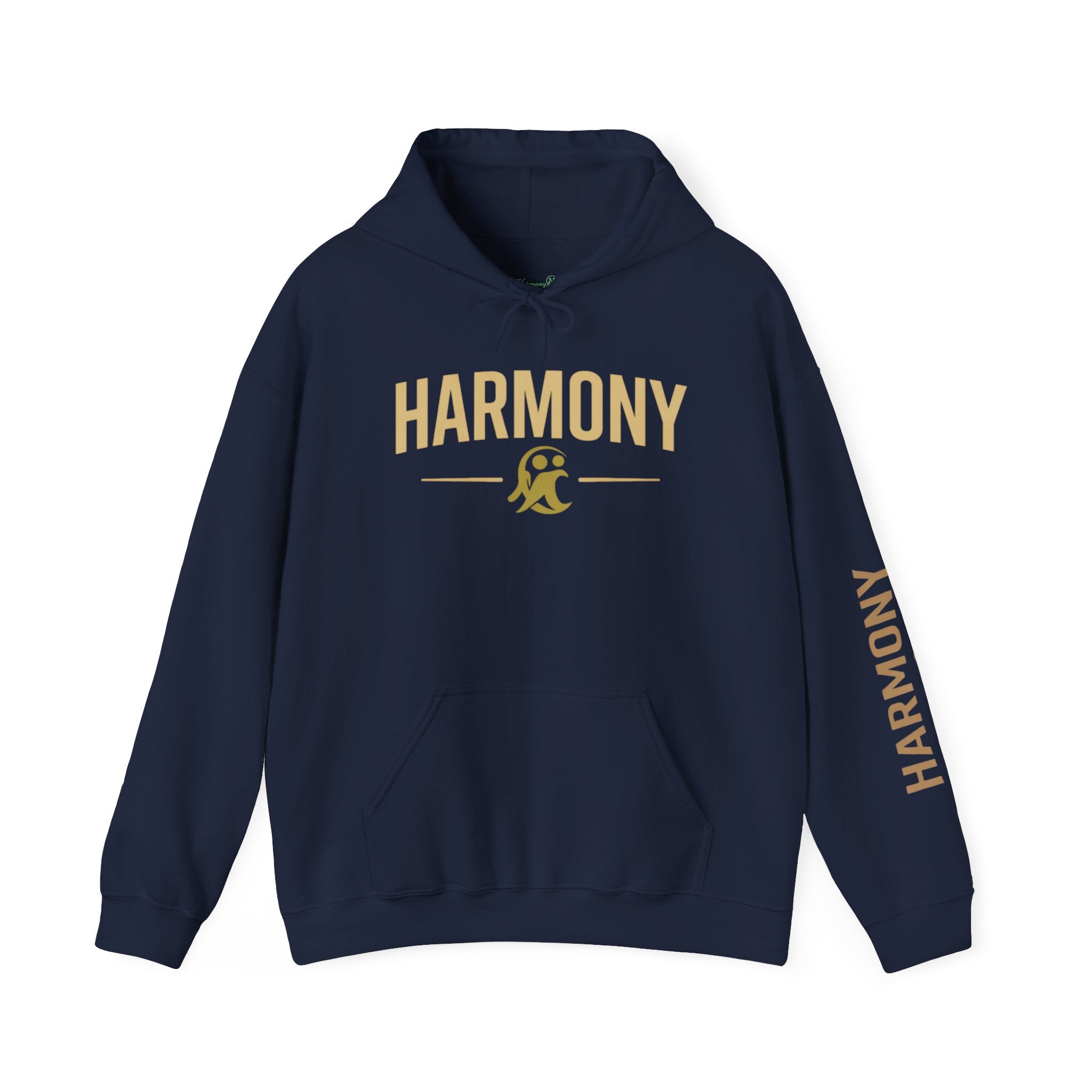 Copy of Harmony Script Hoodie — Minimalist White Pullover with Green 'Harmony' Script