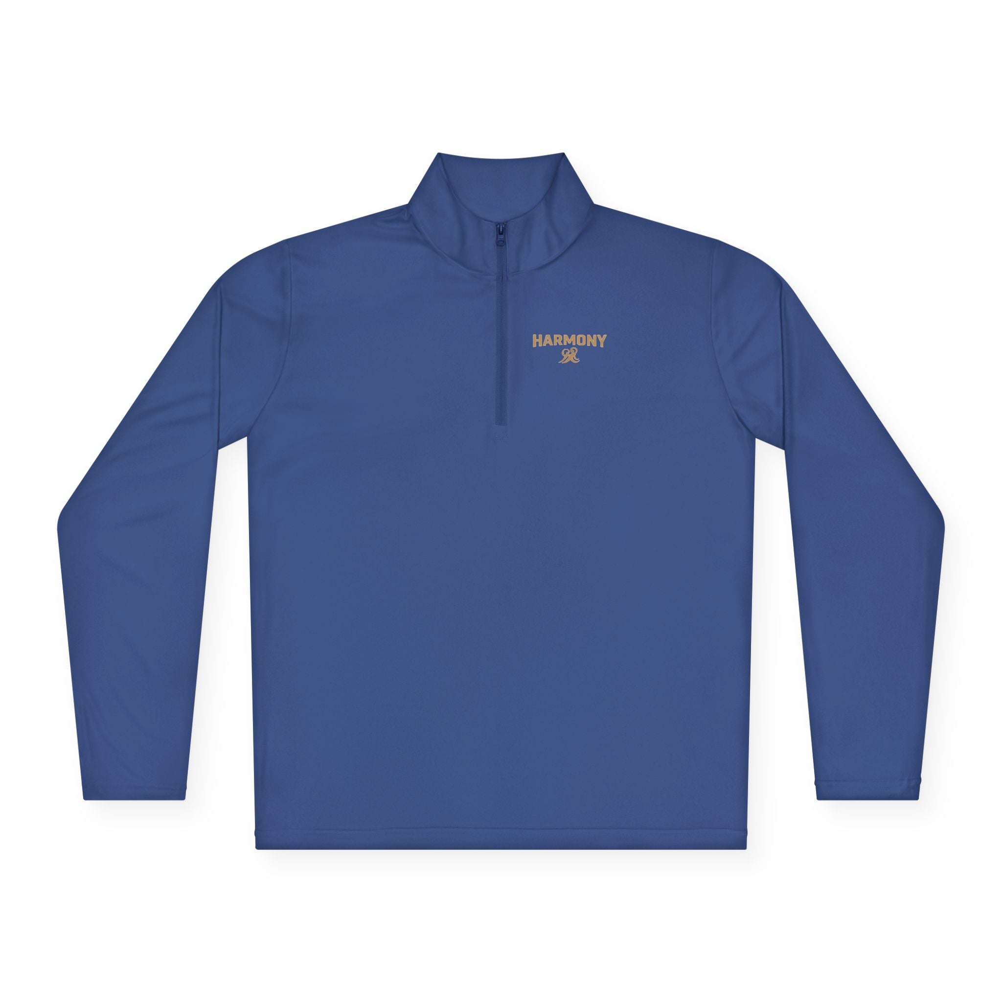 Harmony Quarter-Zip Pullover — "Harmony" Script Pullover with "Stronger Together" Back