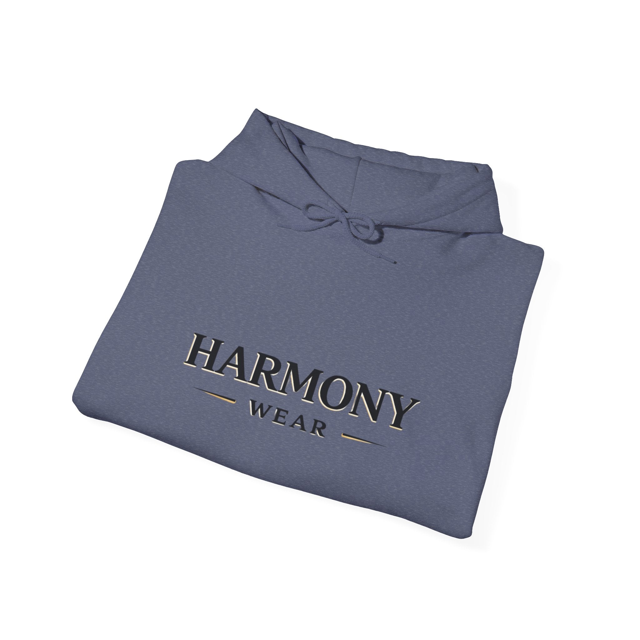 Harmony Script Hoodie — Minimalist White Pullover with Green 'Harmony' Script