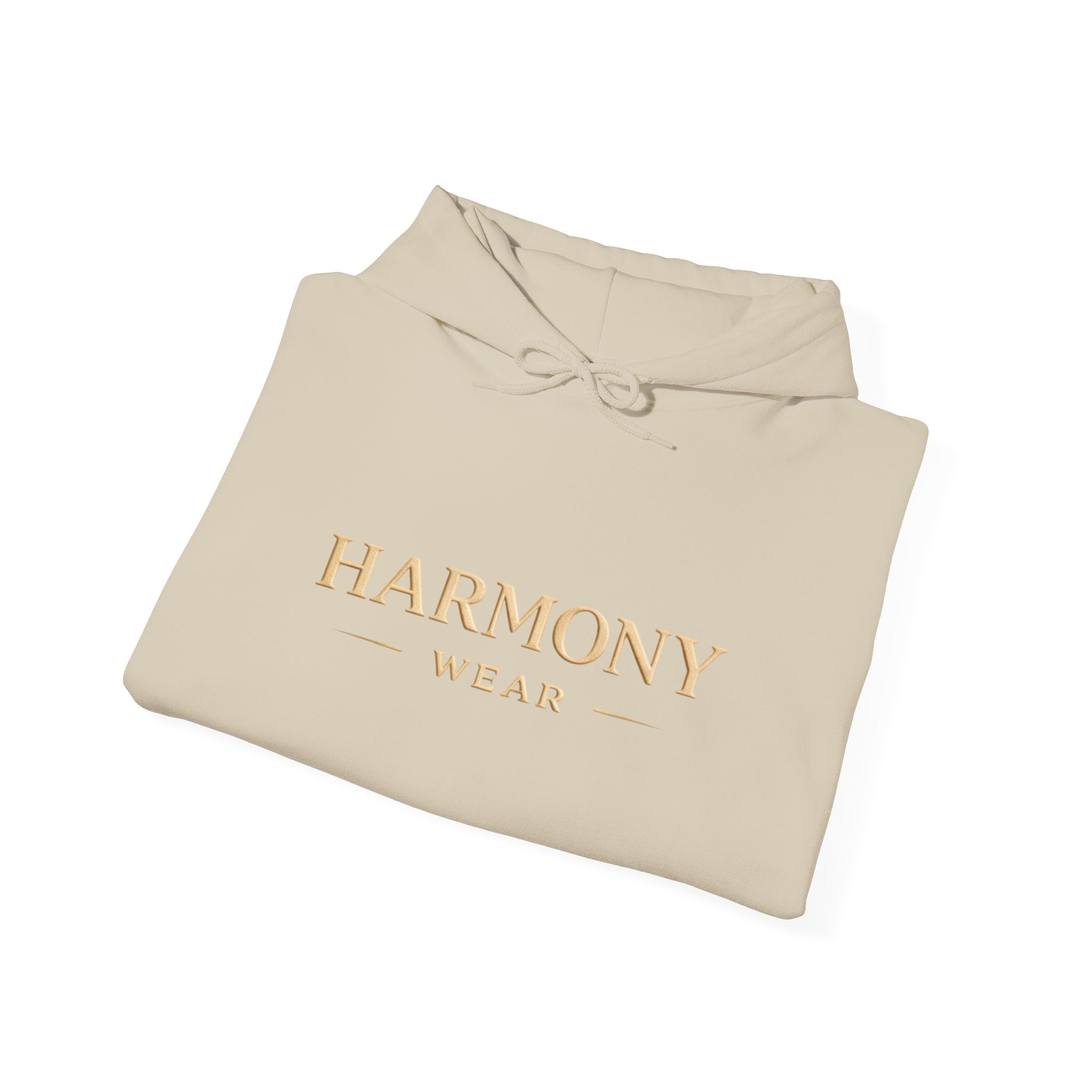 Copy of Harmony Script Hoodie — Minimalist White Pullover with Green 'Harmony' Script