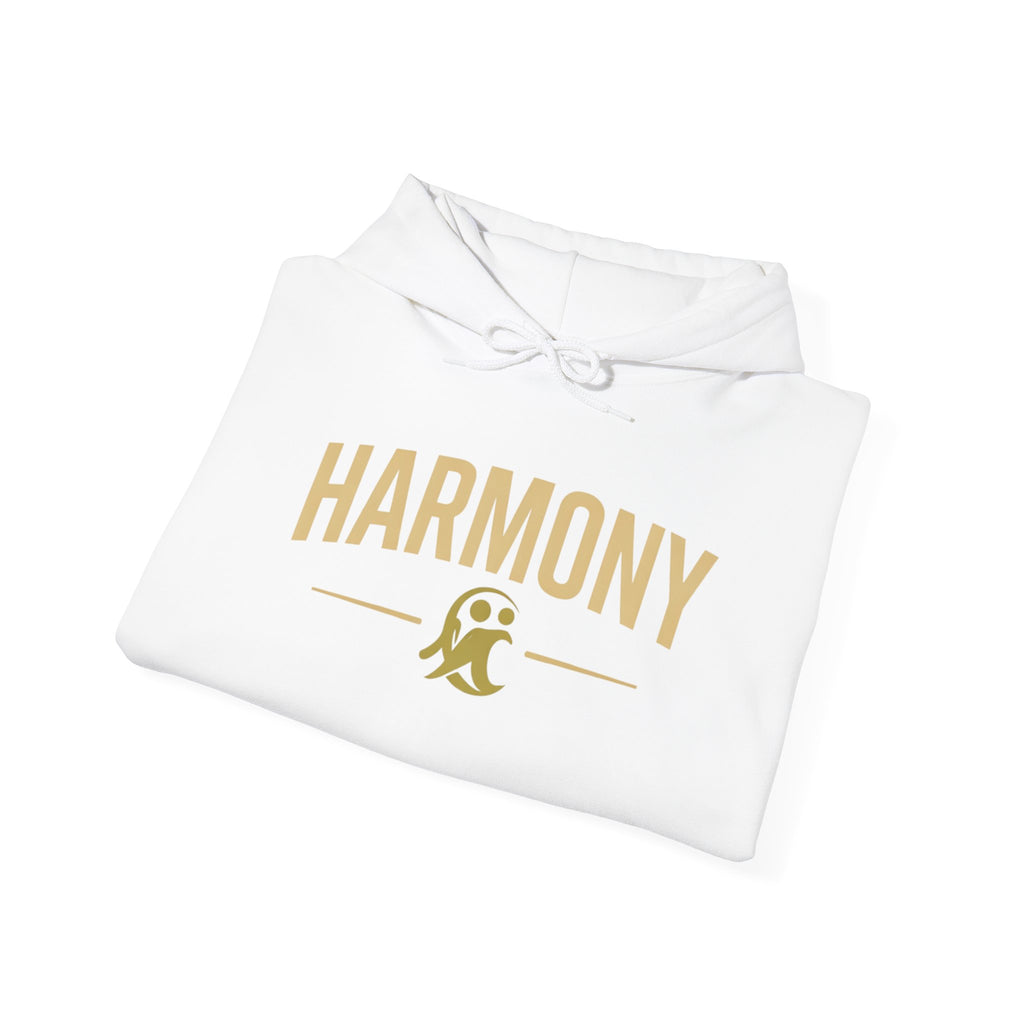 Copy of Harmony Script Hoodie — Minimalist White Pullover with Green 'Harmony' Script