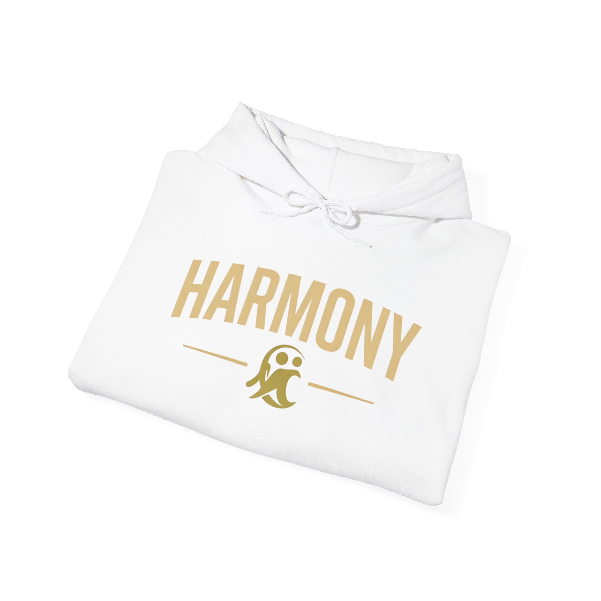 Copy of Harmony Script Hoodie — Minimalist White Pullover with Green 'Harmony' Script