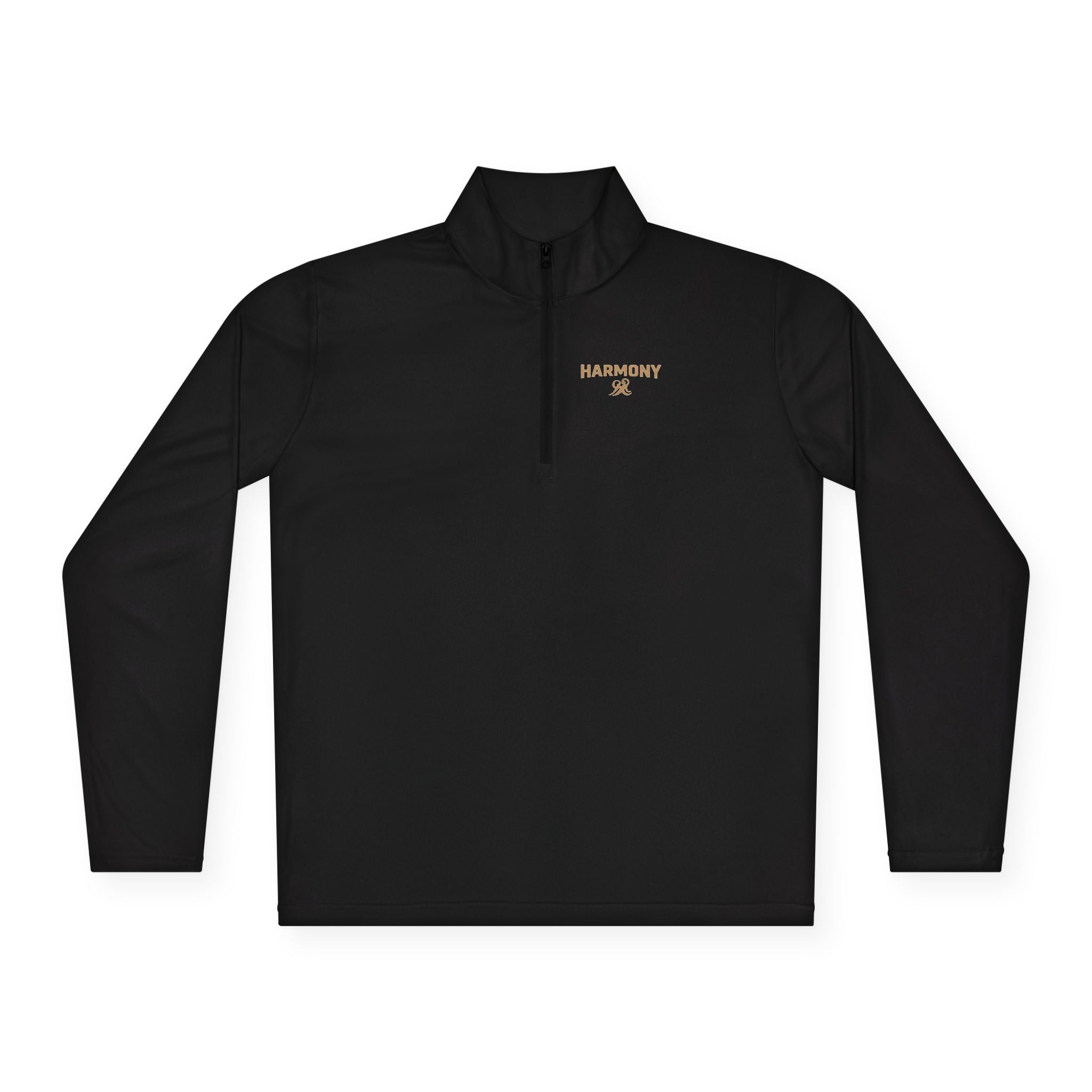 Harmony Quarter-Zip Pullover — "Harmony" Script Pullover with "Stronger Together" Back