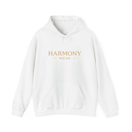 Copy of Harmony Script Hoodie — Minimalist White Pullover with Green 'Harmony' Script