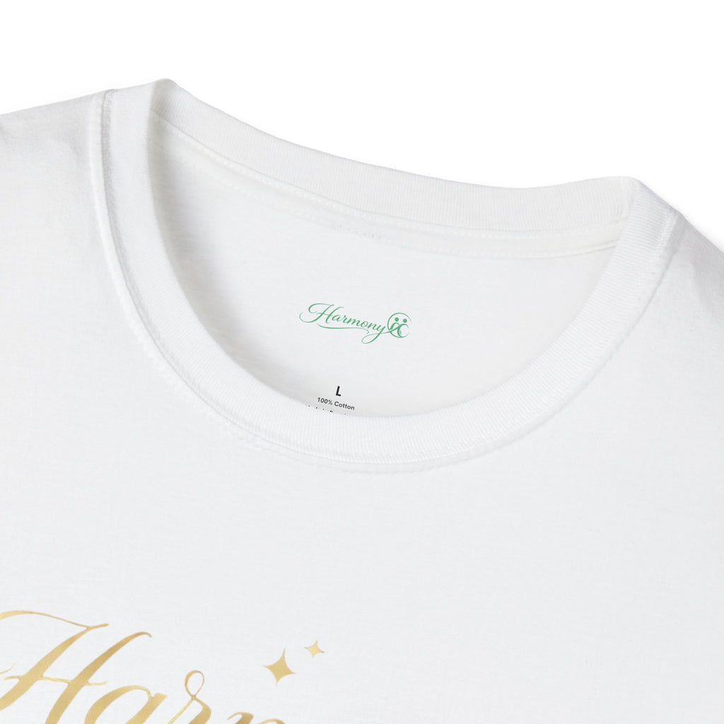 Harmony Script T-Shirt — Minimal Botanical Logo Tee