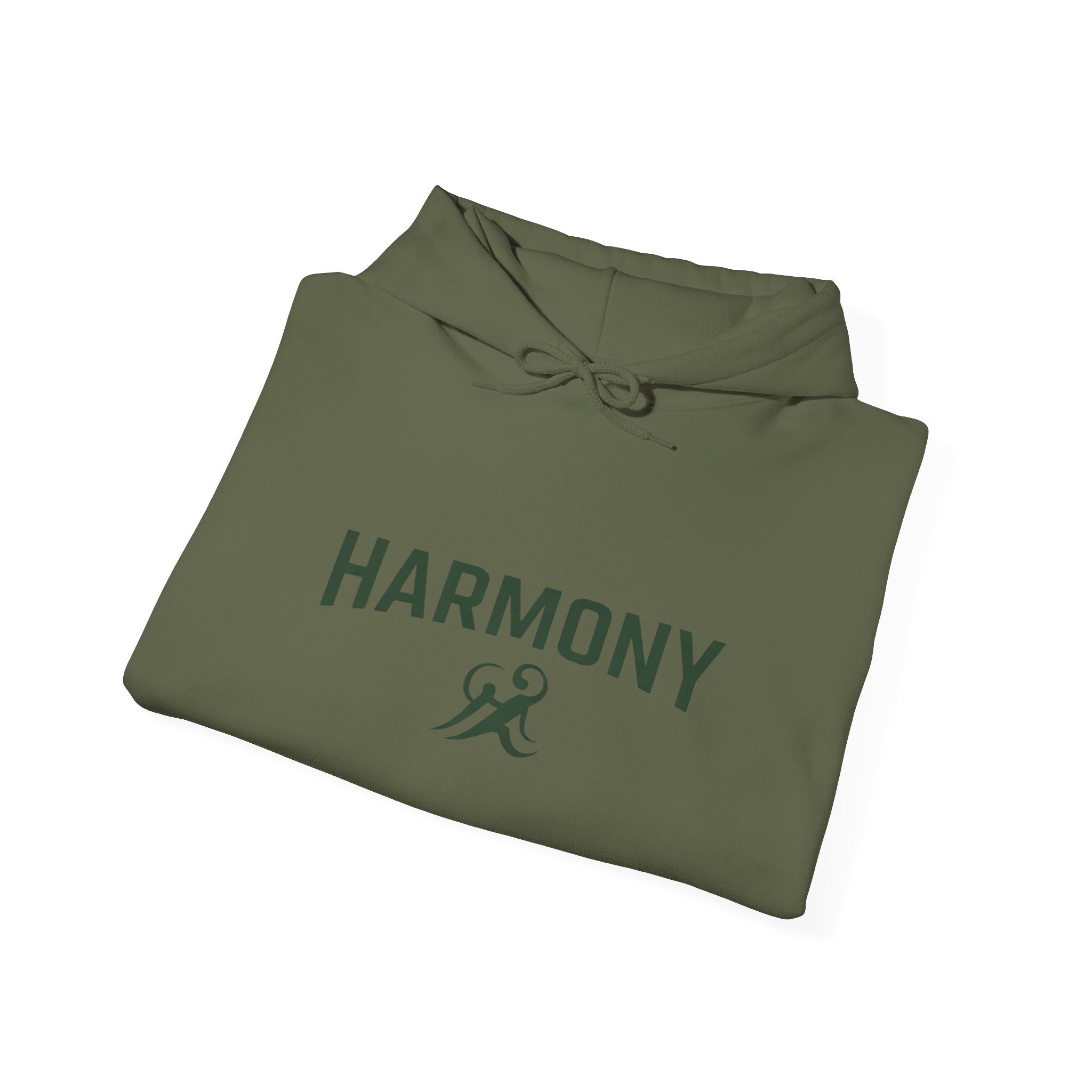 Copy of Harmony Script Hoodie — Minimalist White Pullover with Green 'Harmony' Script