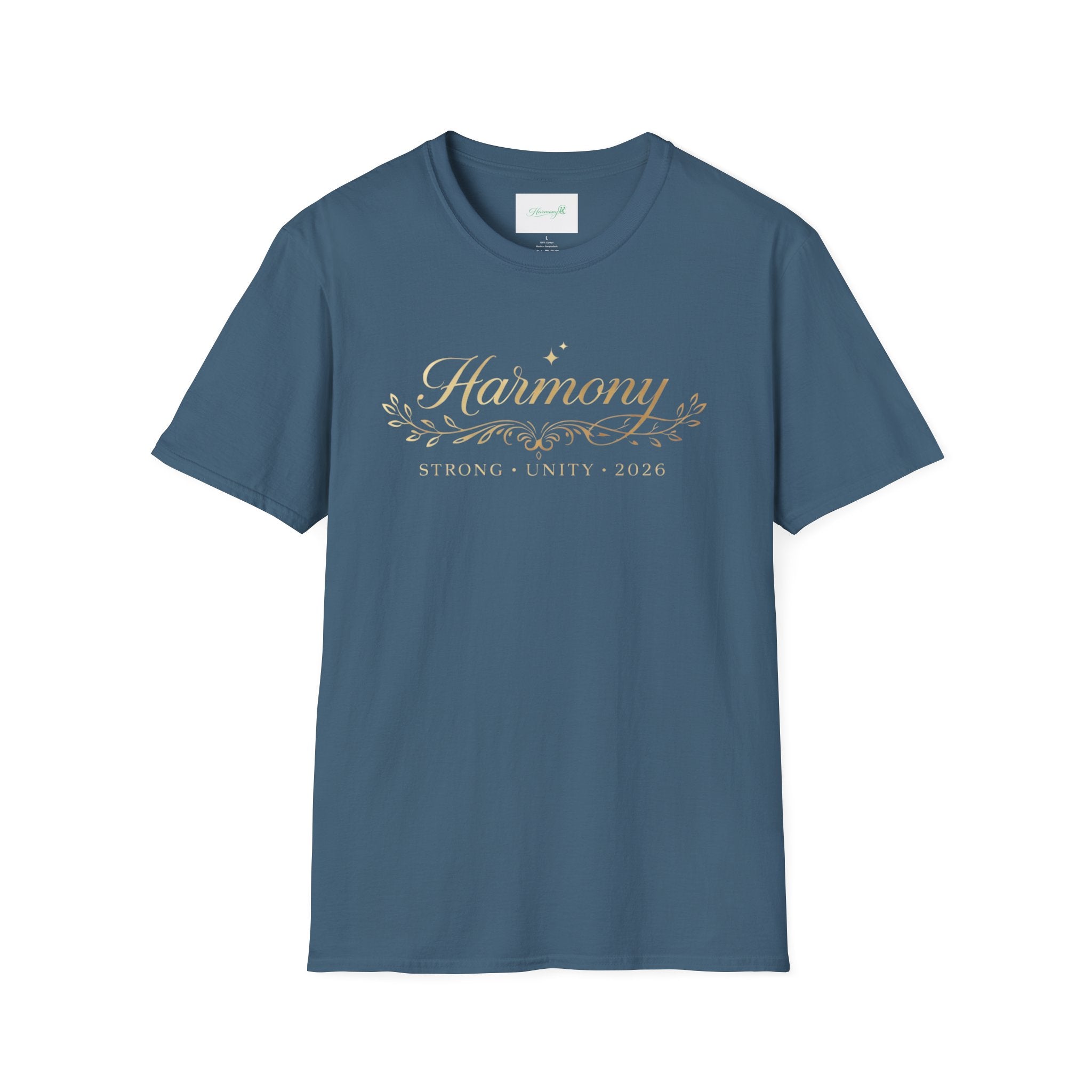 Harmony Script T-Shirt — Minimal Botanical Logo Tee