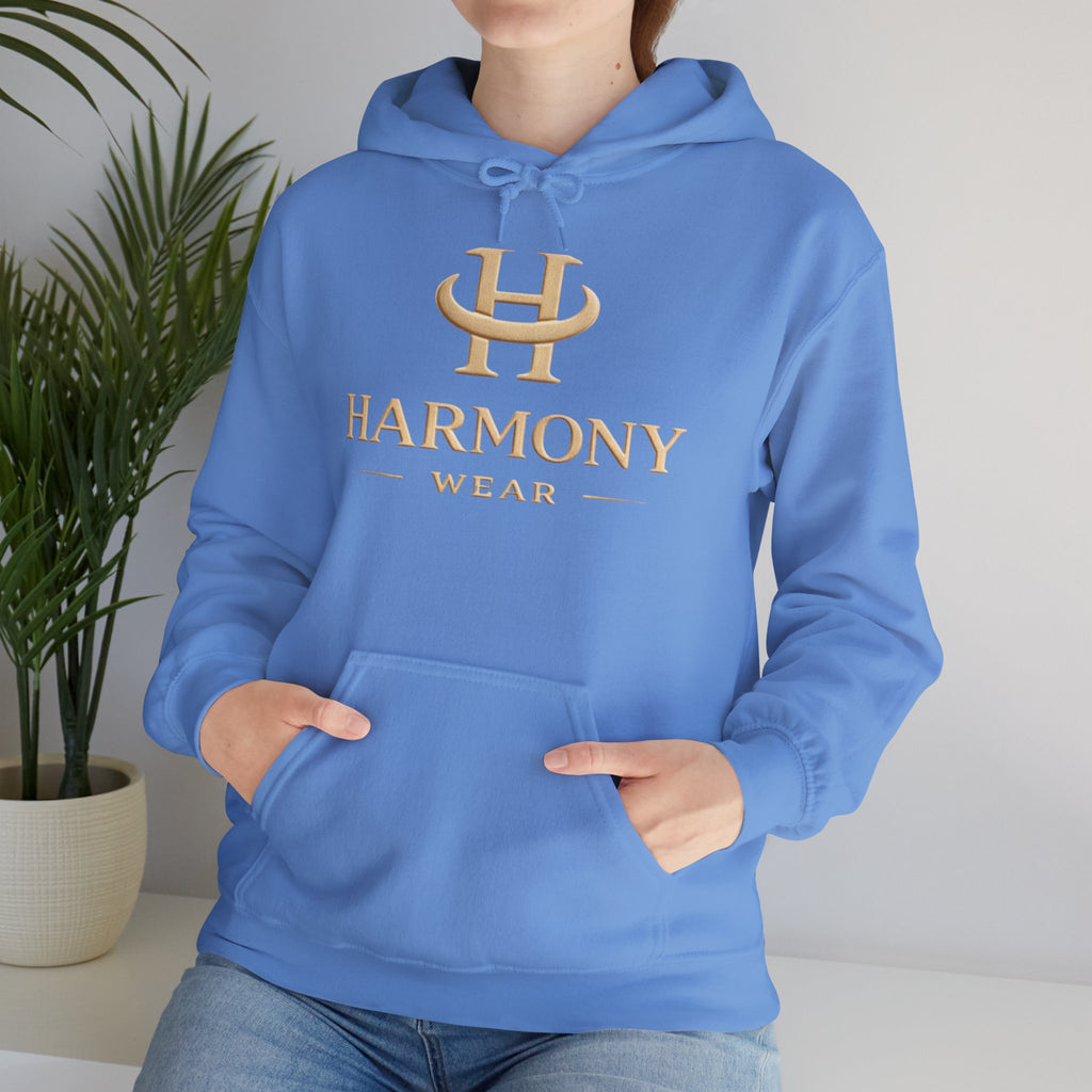 Copy of Harmony Script Hoodie — Minimalist White Pullover with Green 'Harmony' Script