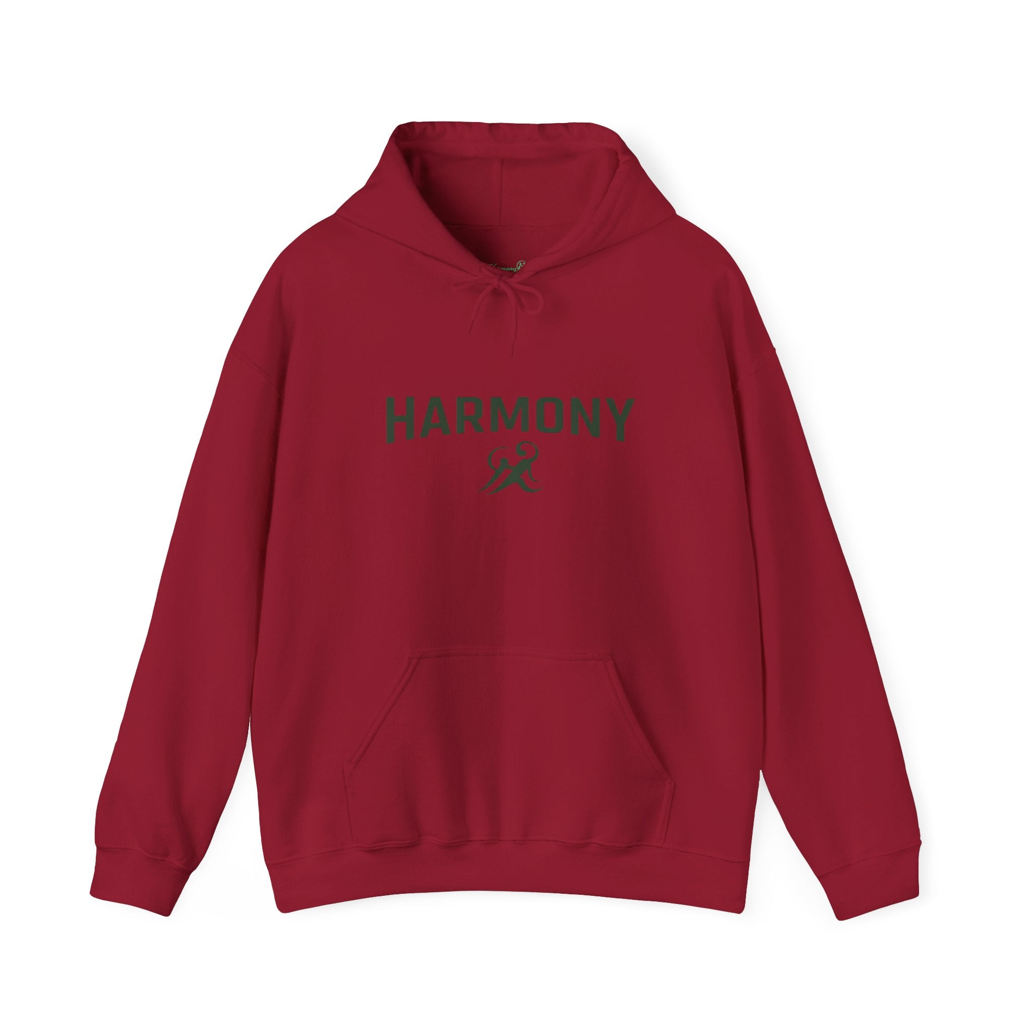 Copy of Harmony Script Hoodie — Minimalist White Pullover with Green 'Harmony' Script