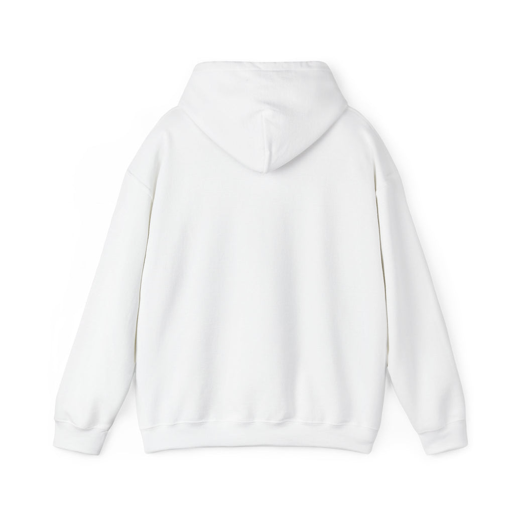 Harmony Script Hoodie — Minimalist White Pullover with Green 'Harmony' Script