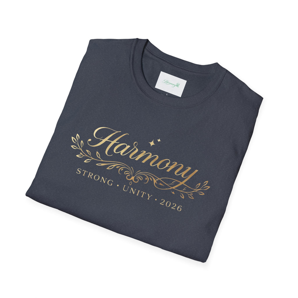 Harmony Script T-Shirt — Minimal Botanical Logo Tee