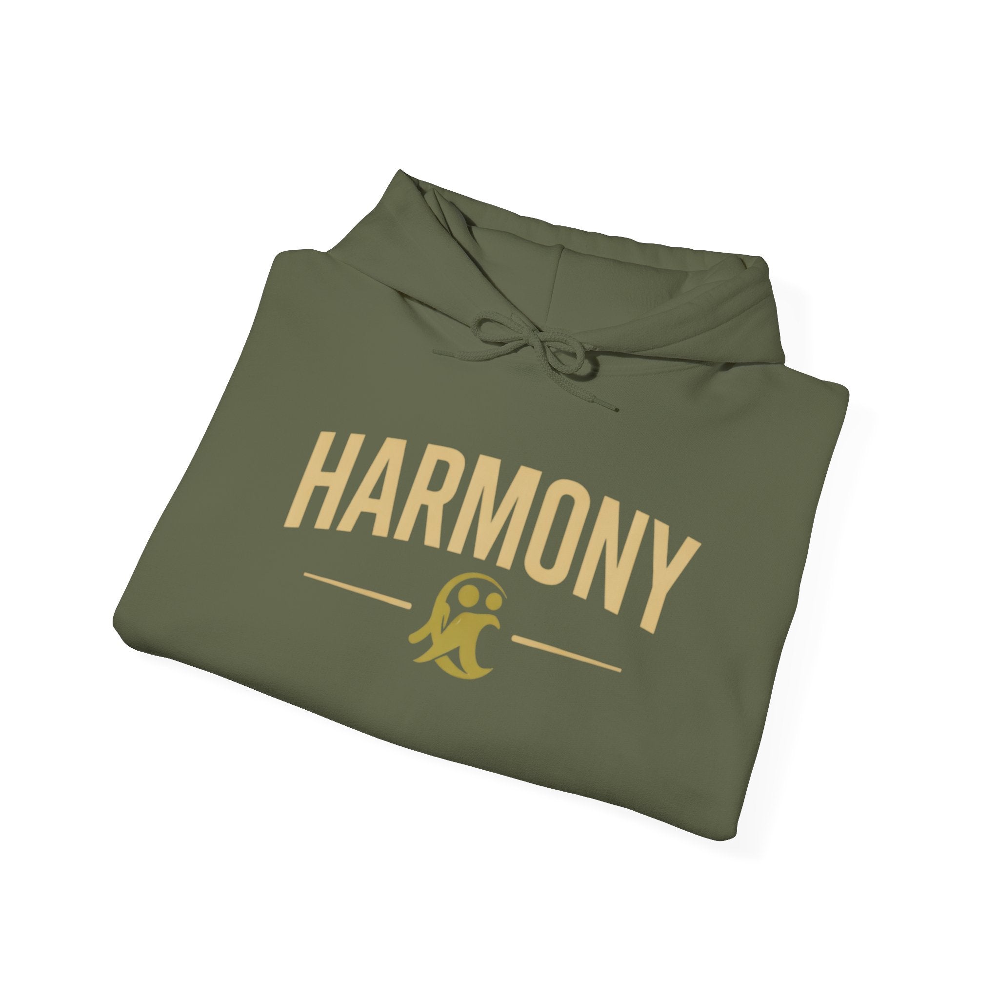Copy of Harmony Script Hoodie — Minimalist White Pullover with Green 'Harmony' Script