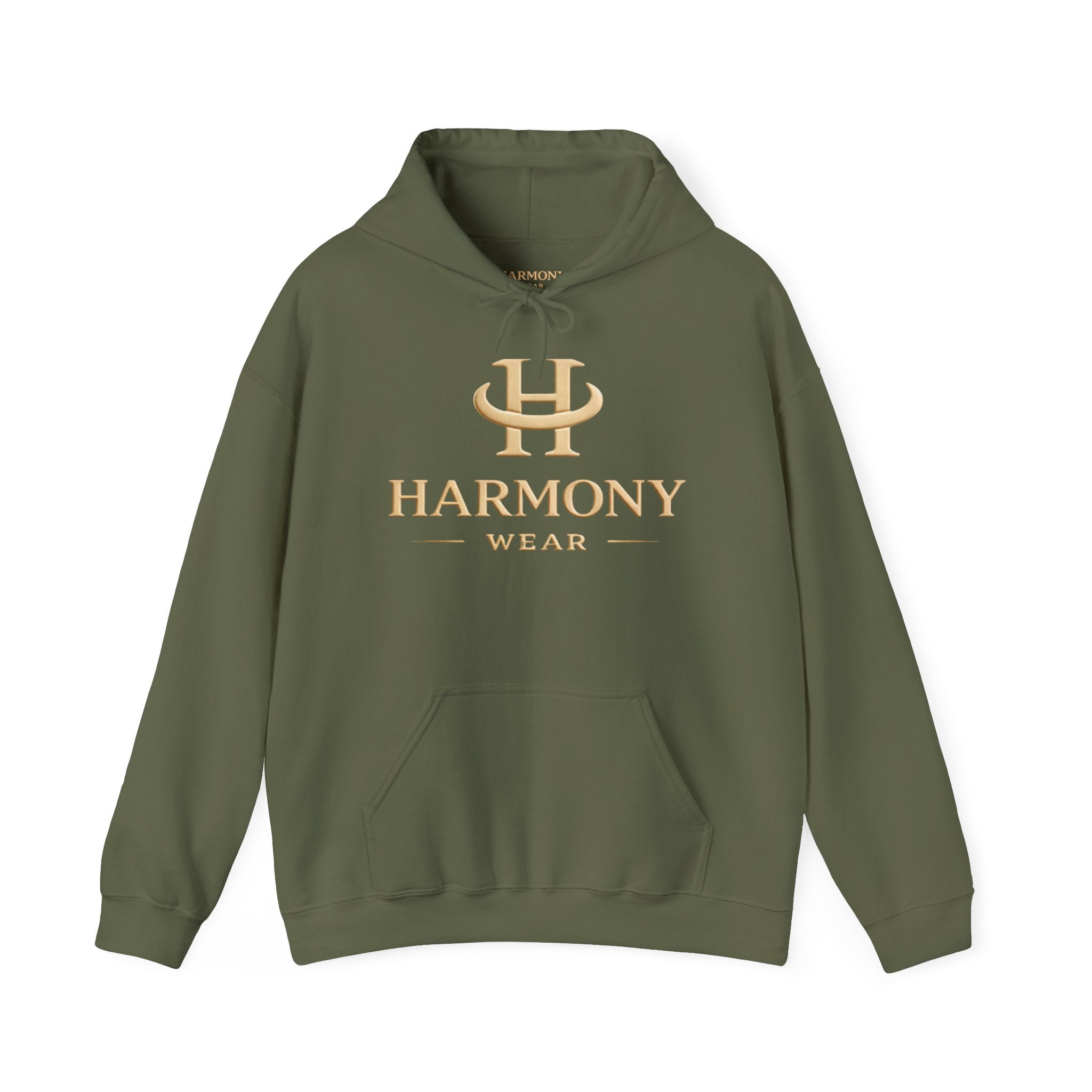 Copy of Harmony Script Hoodie — Minimalist White Pullover with Green 'Harmony' Script