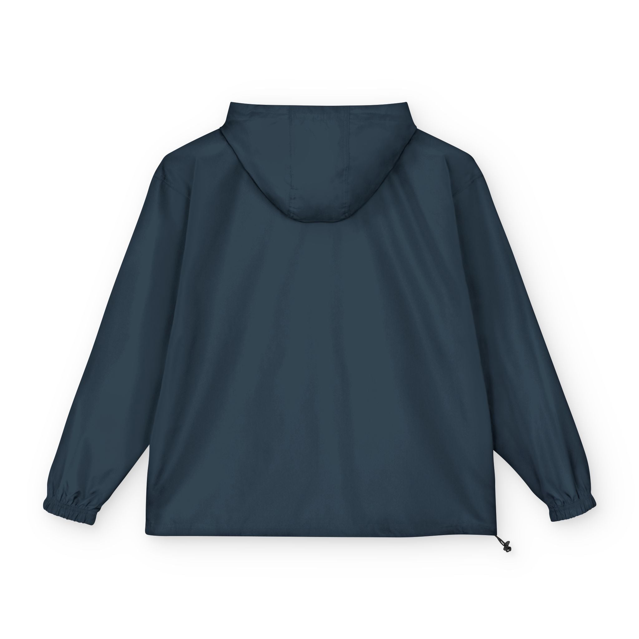 Packable Anorak Jacket — Black Windbreaker with Green Floral "Aqua" Logo