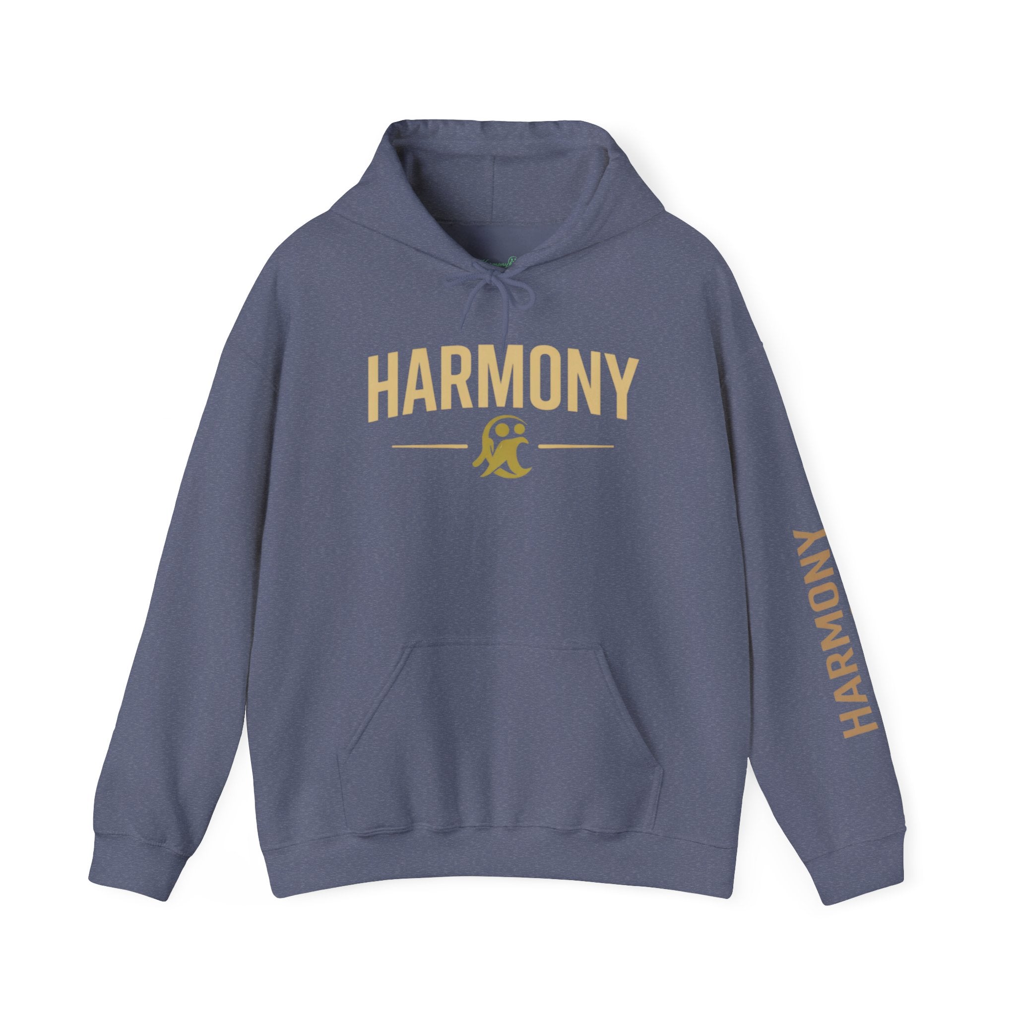 Copy of Harmony Script Hoodie — Minimalist White Pullover with Green 'Harmony' Script