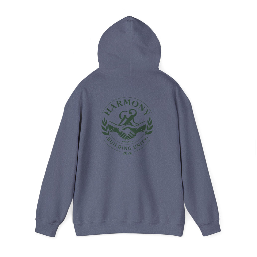 Copy of Harmony Script Hoodie — Minimalist White Pullover with Green 'Harmony' Script