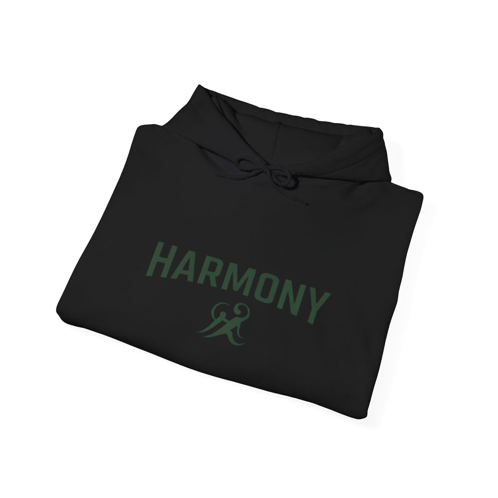 Copy of Harmony Script Hoodie — Minimalist White Pullover with Green 'Harmony' Script
